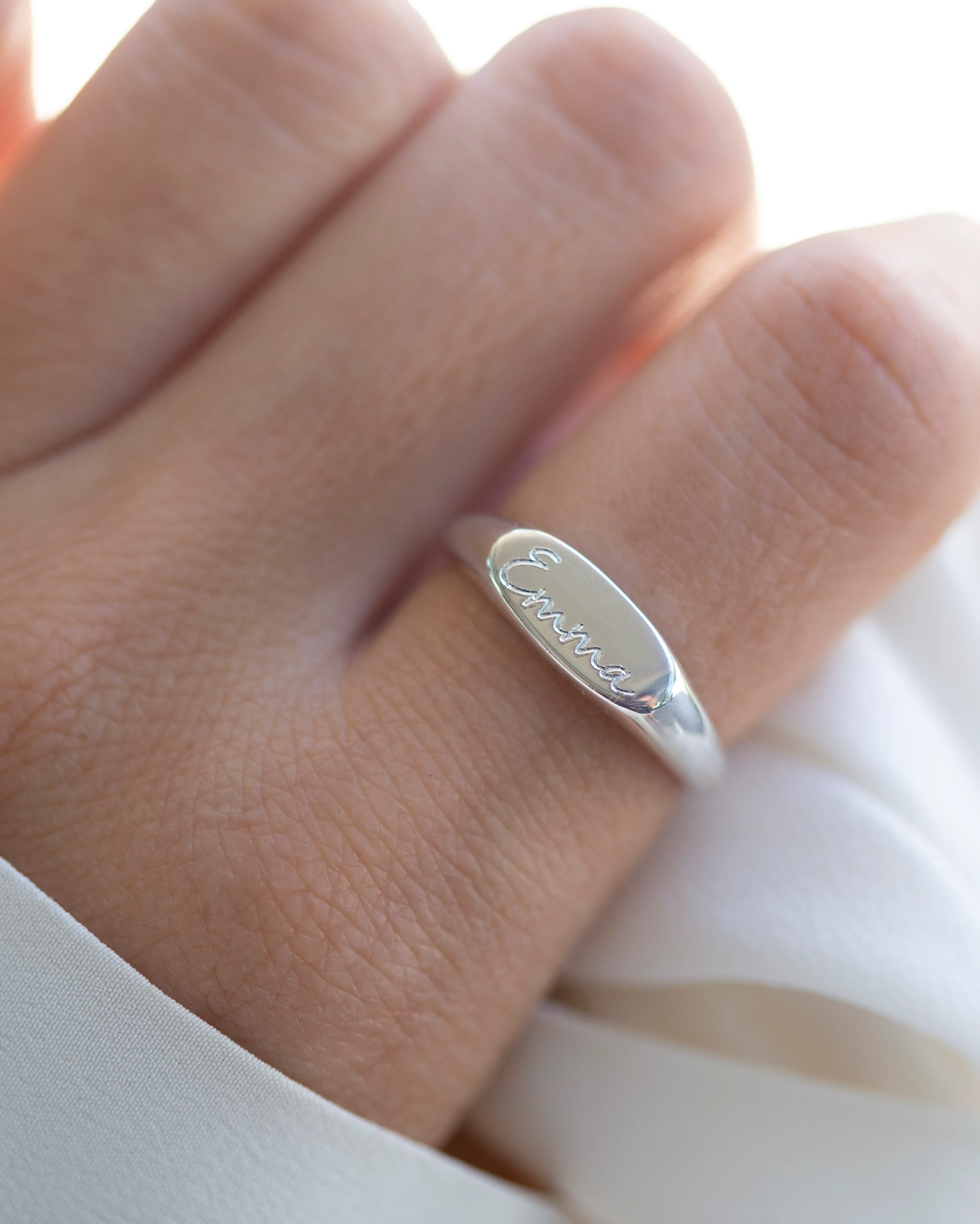 Engraved Oval Signet Ring - Image 7