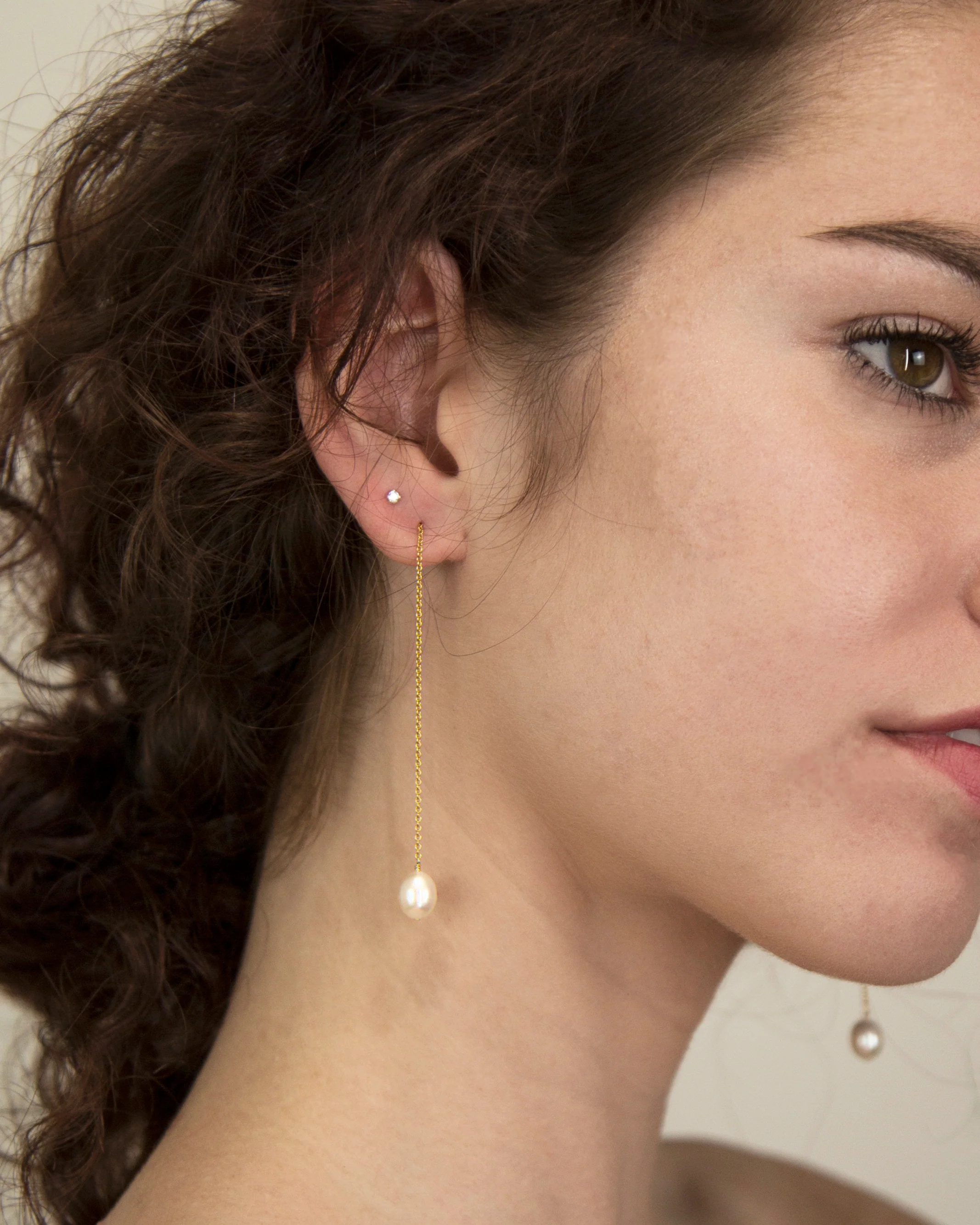 14k Freshwater Pearl Threaders - Image 3