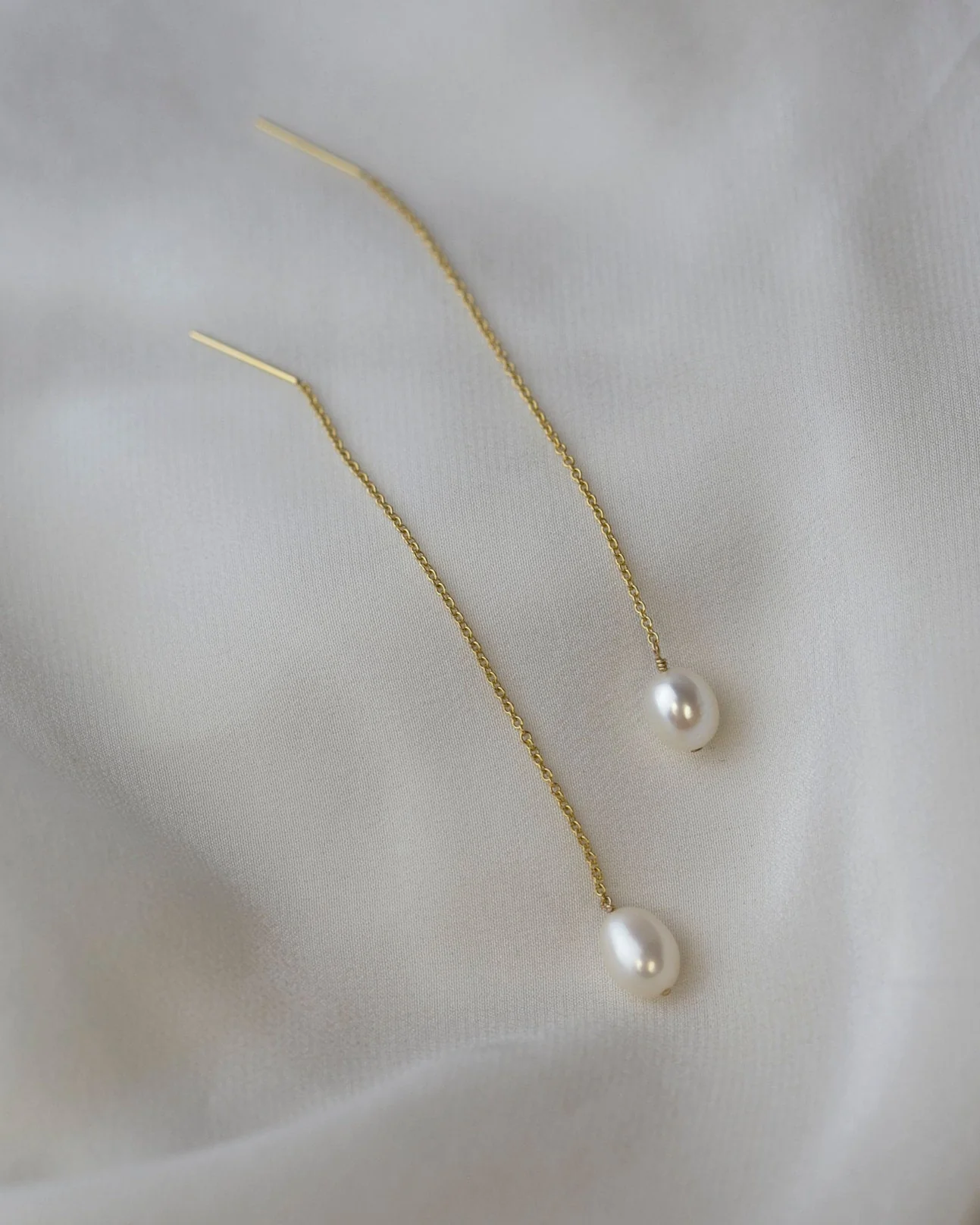 14k Freshwater Pearl Threaders - Image 4