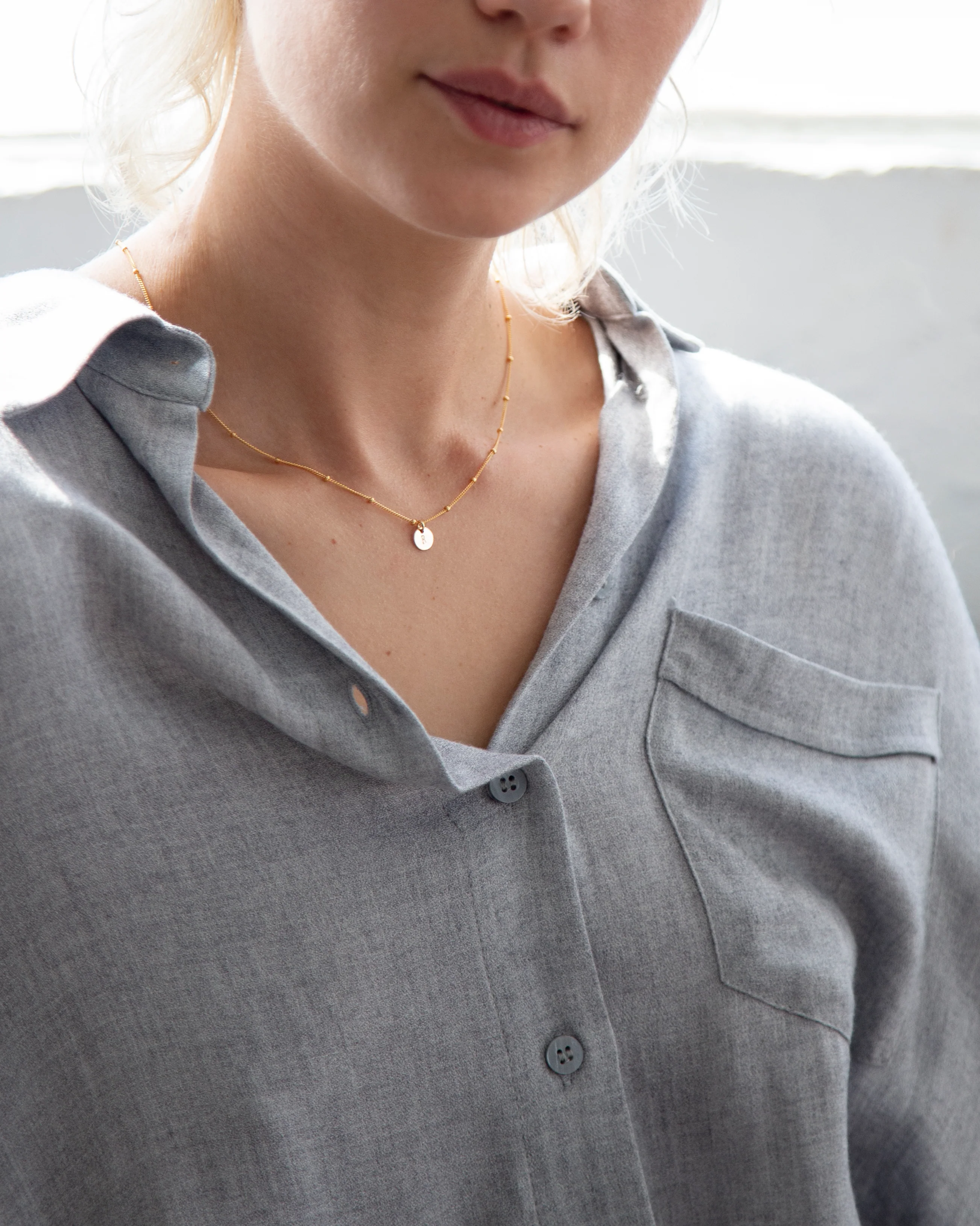 Hand stamped Initial Necklace - Image 3