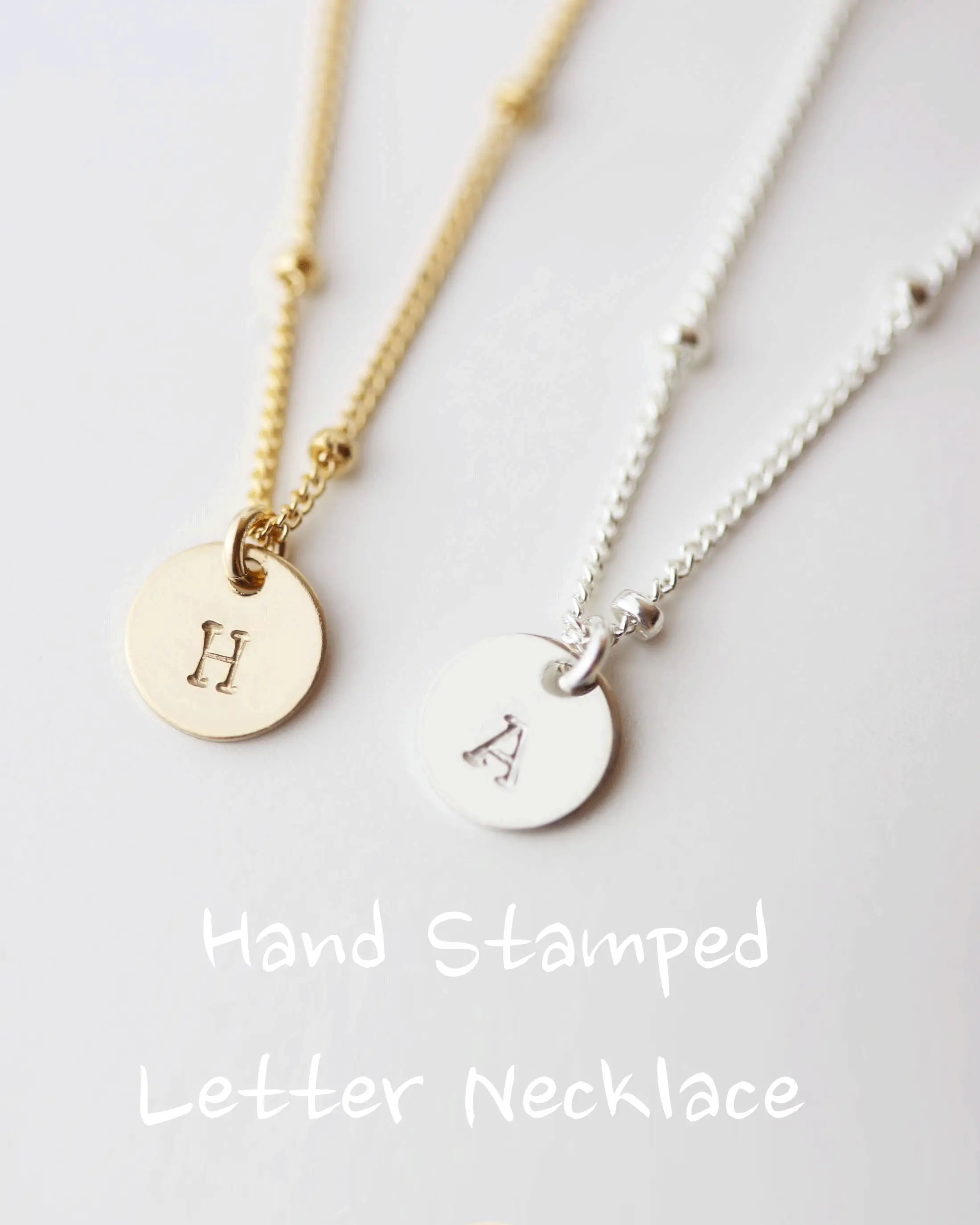 Hand stamped Initial Necklace - Image 8