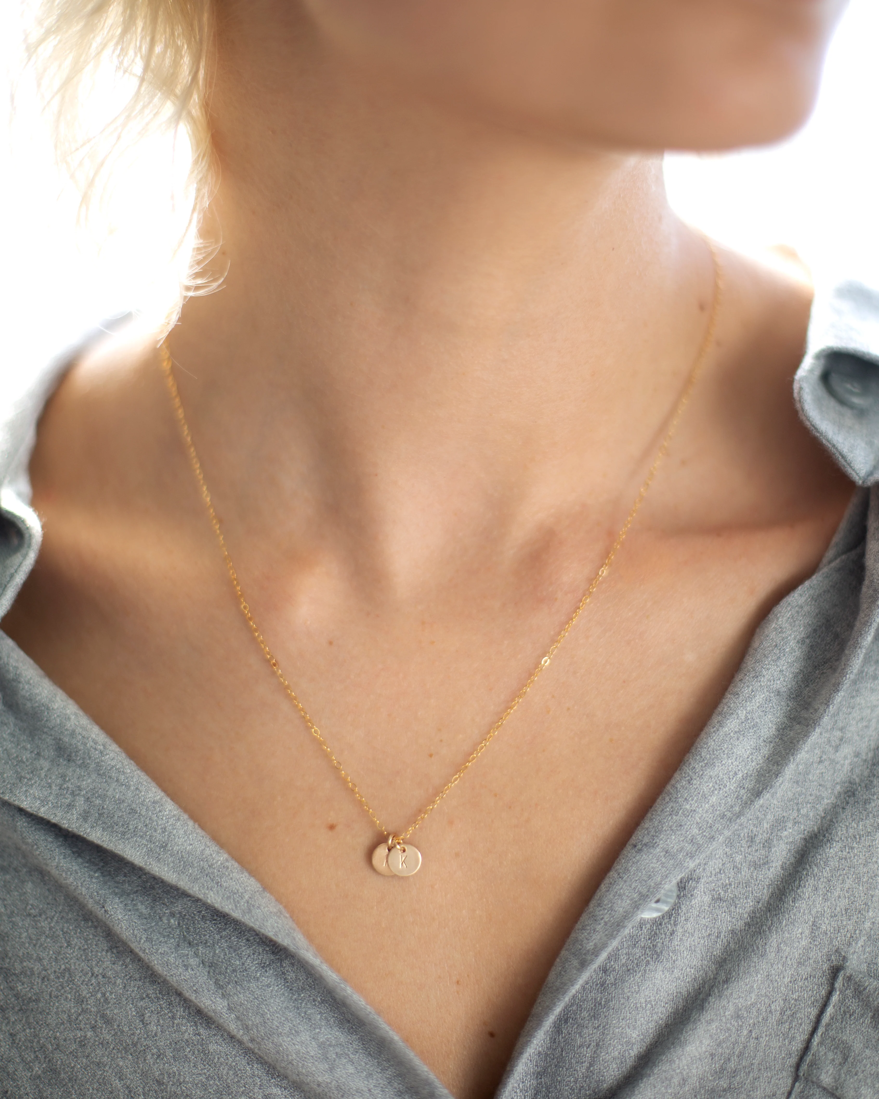 Initial Disc Necklace - Image 3