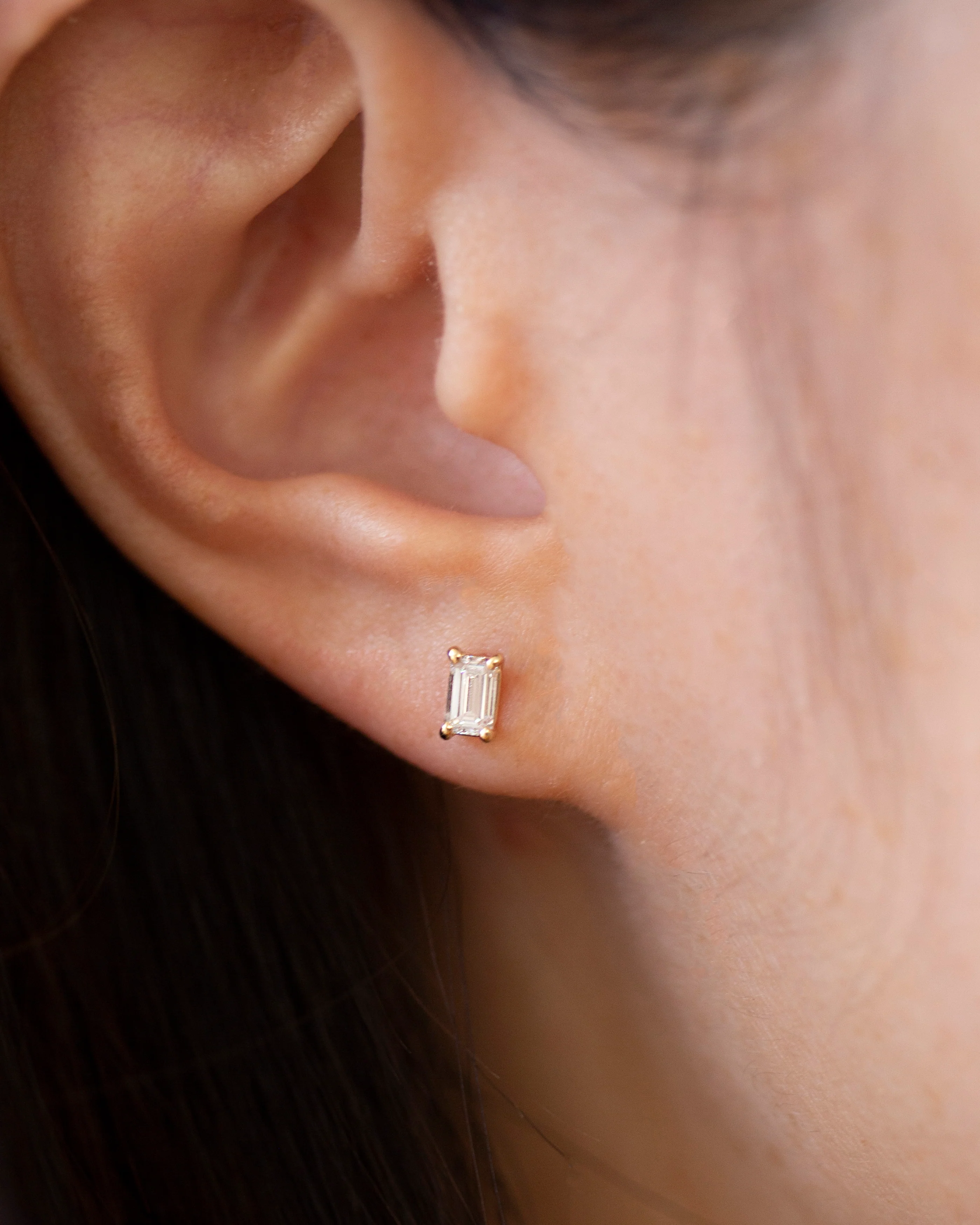 Lab-Grown Diamond Stud Earrings in 14K Solid Gold | Emerald, Oval & Marquise Cuts - Image 8