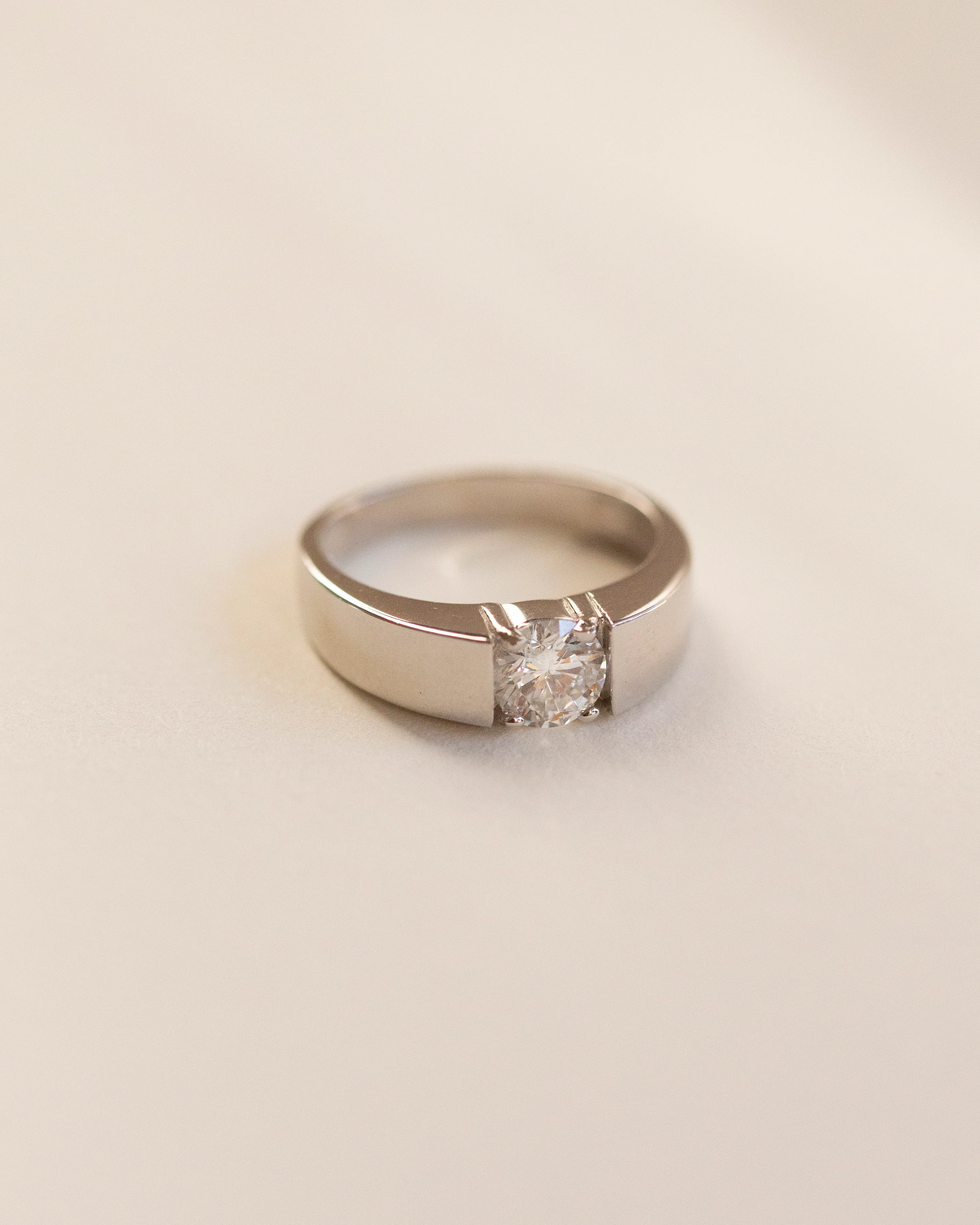 Lab Grown Diamond Silver Wedding Band | Minimalist Diamond Ring | Couple Matching Ring - Image 6
