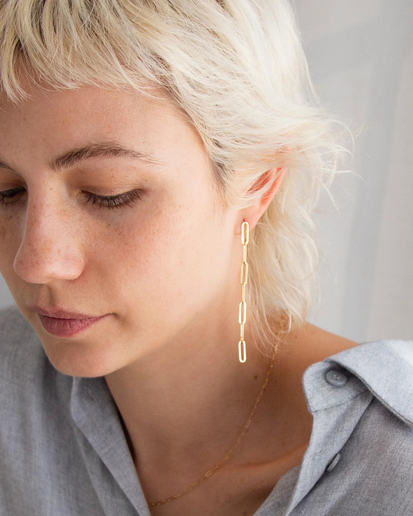 Link Chain Earrings - Image 2