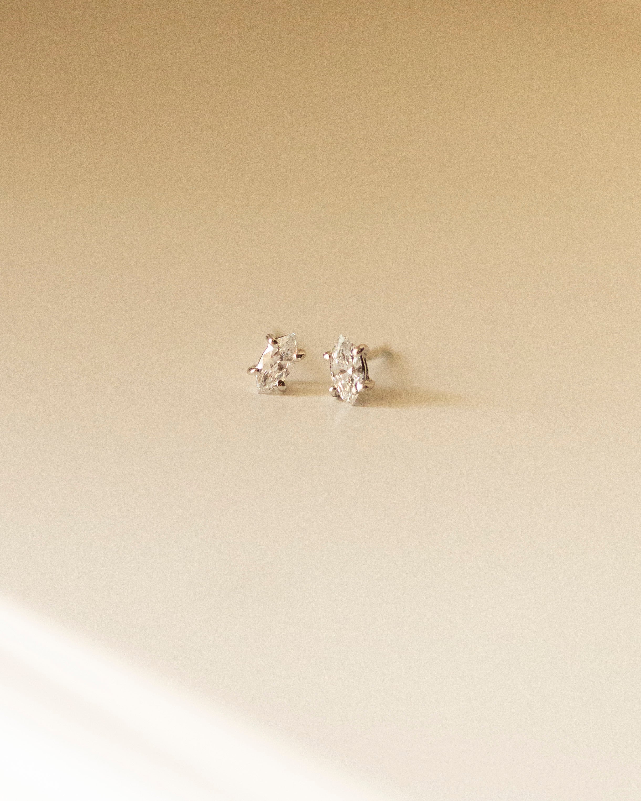 Marquise Lab Diamond Stud Earrings 0.5 ct total diamond | 14k Solid Gold Minimalist Diamond Earrings - Image 5