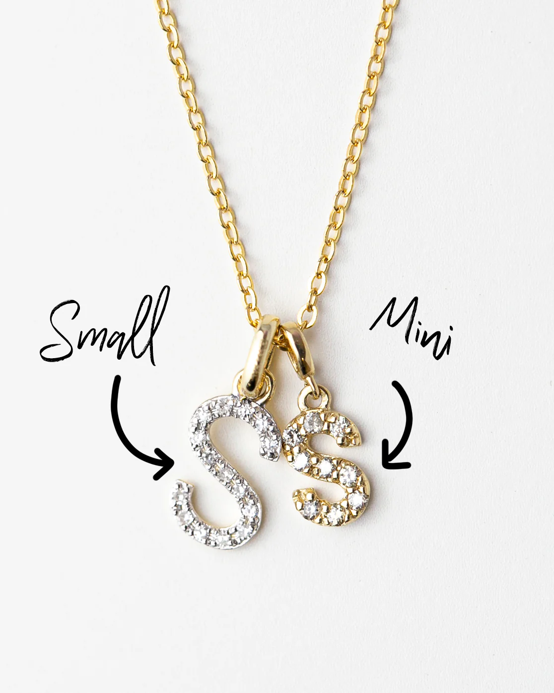Mini Diamond Initial Necklace - Image 2