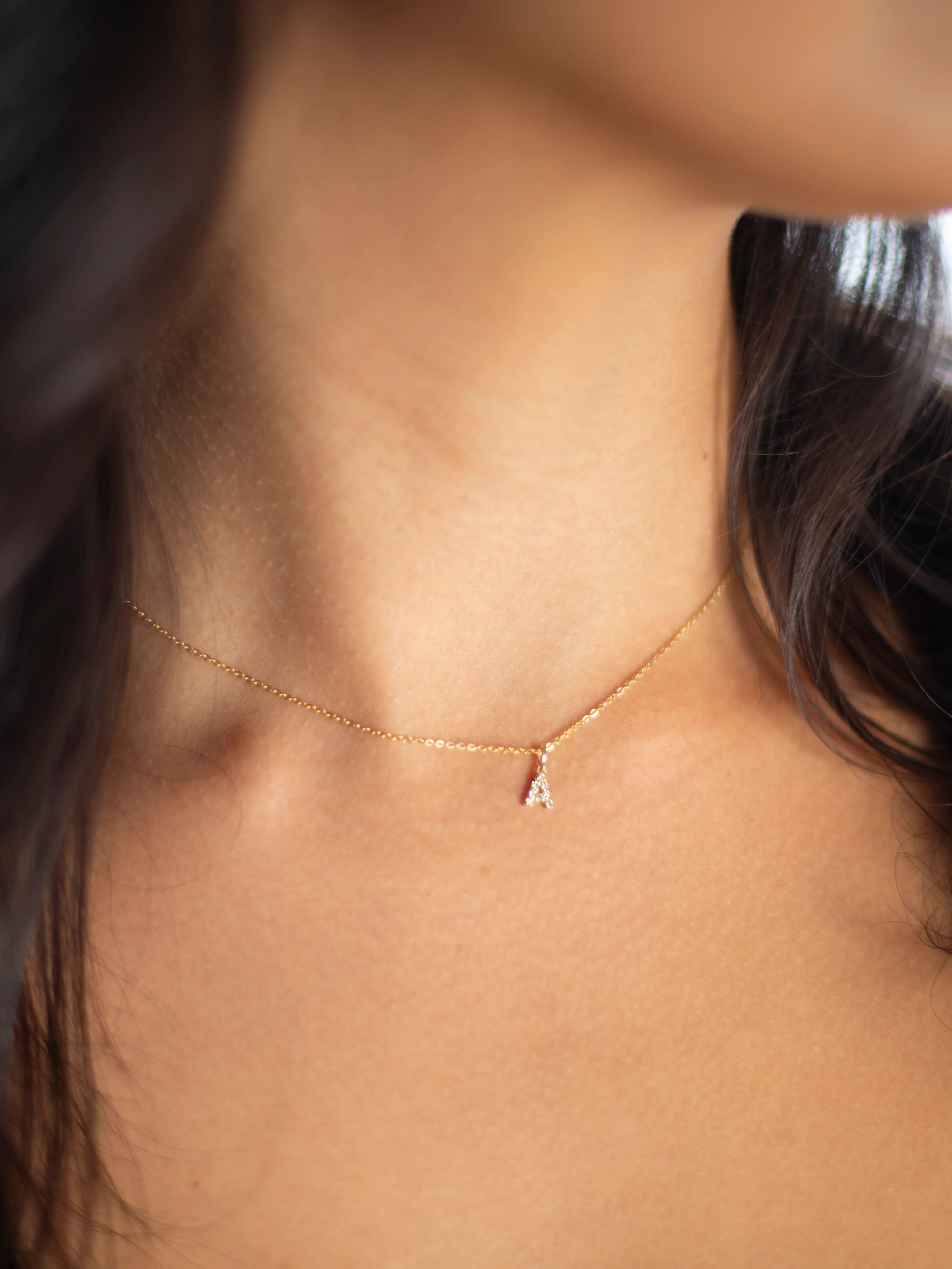 Mini Diamond Initial Necklace - Image 3