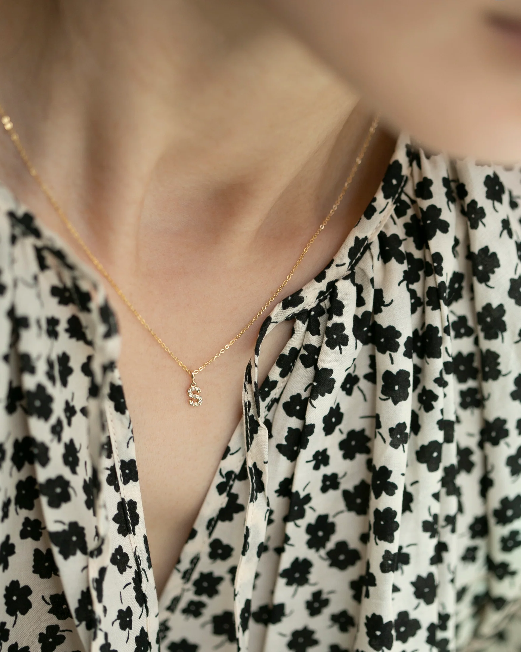 Mini Diamond Initial Necklace - Image 5