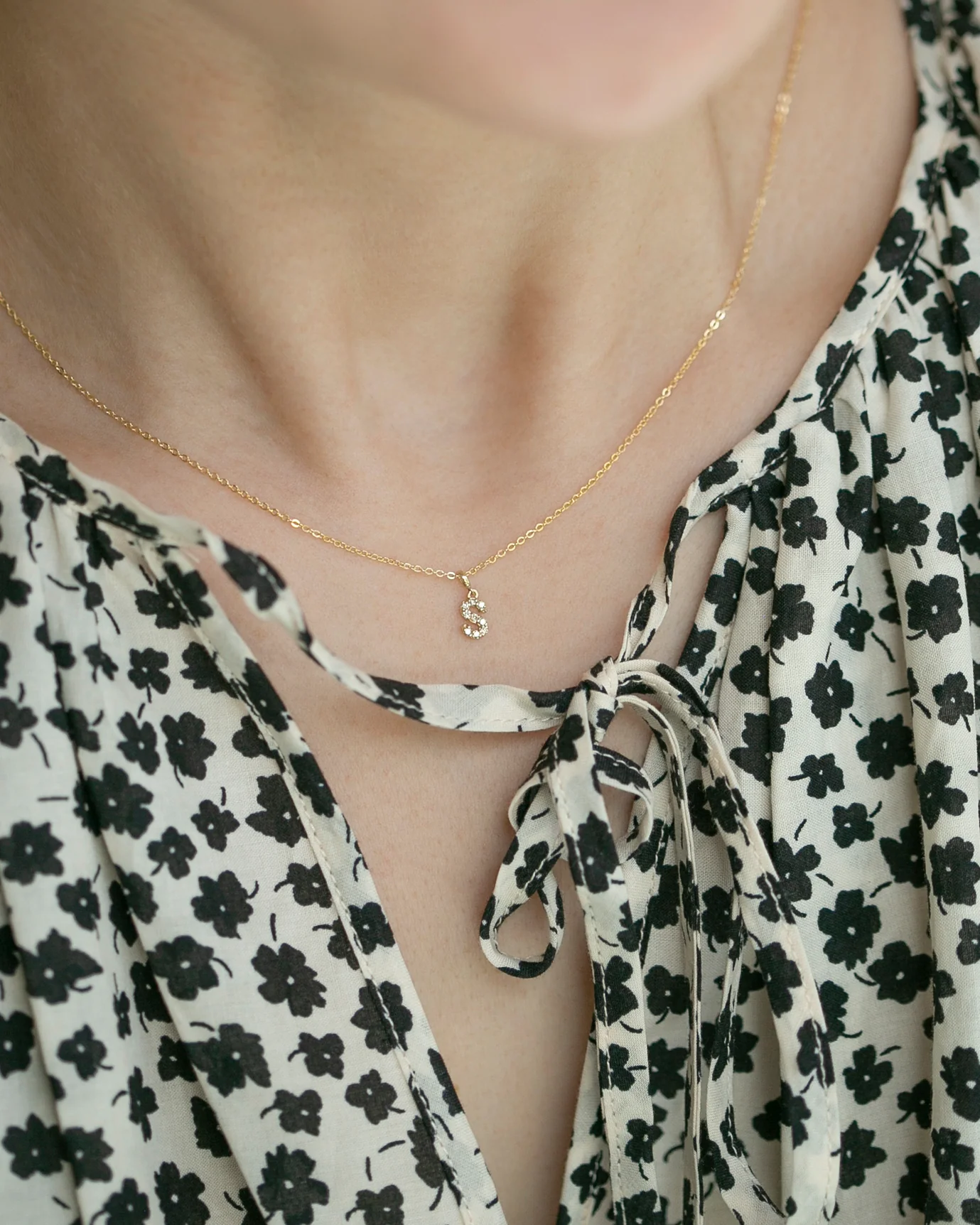 Mini Diamond Initial Necklace - Image 6