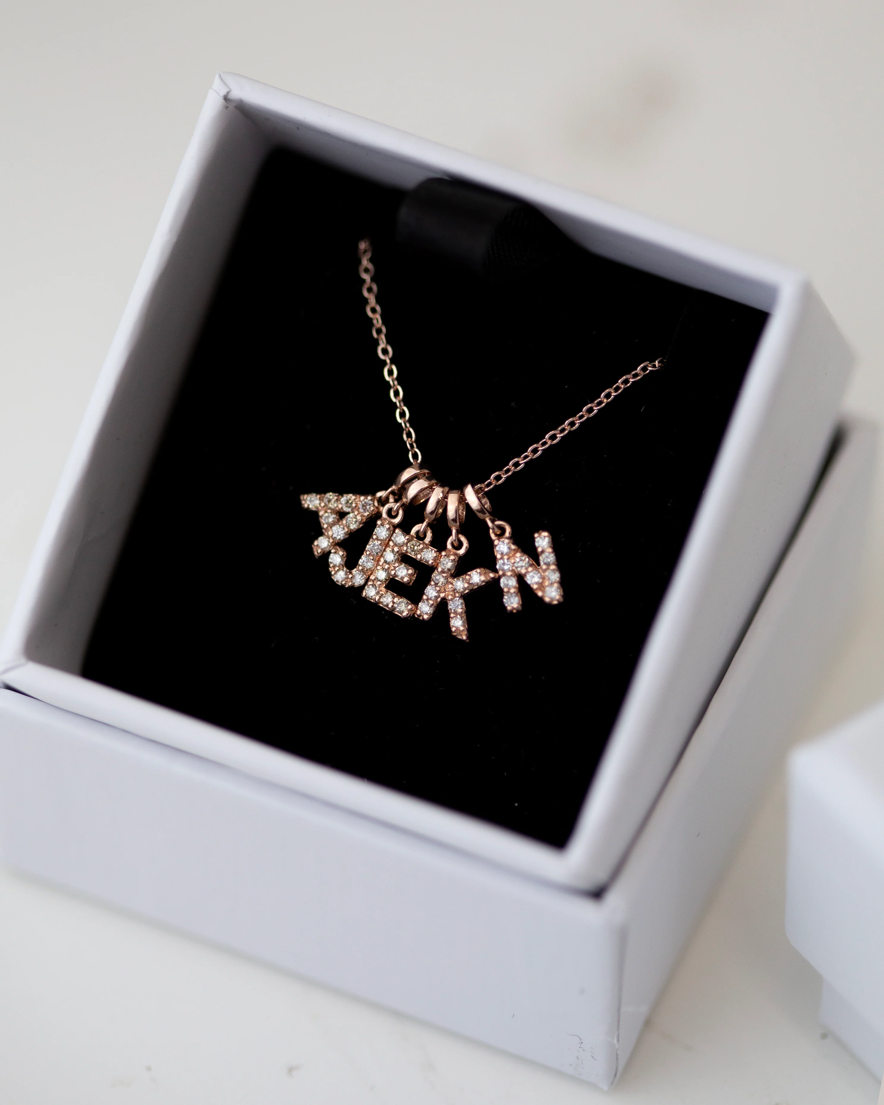 Mini Diamond Initial Necklace - Image 9
