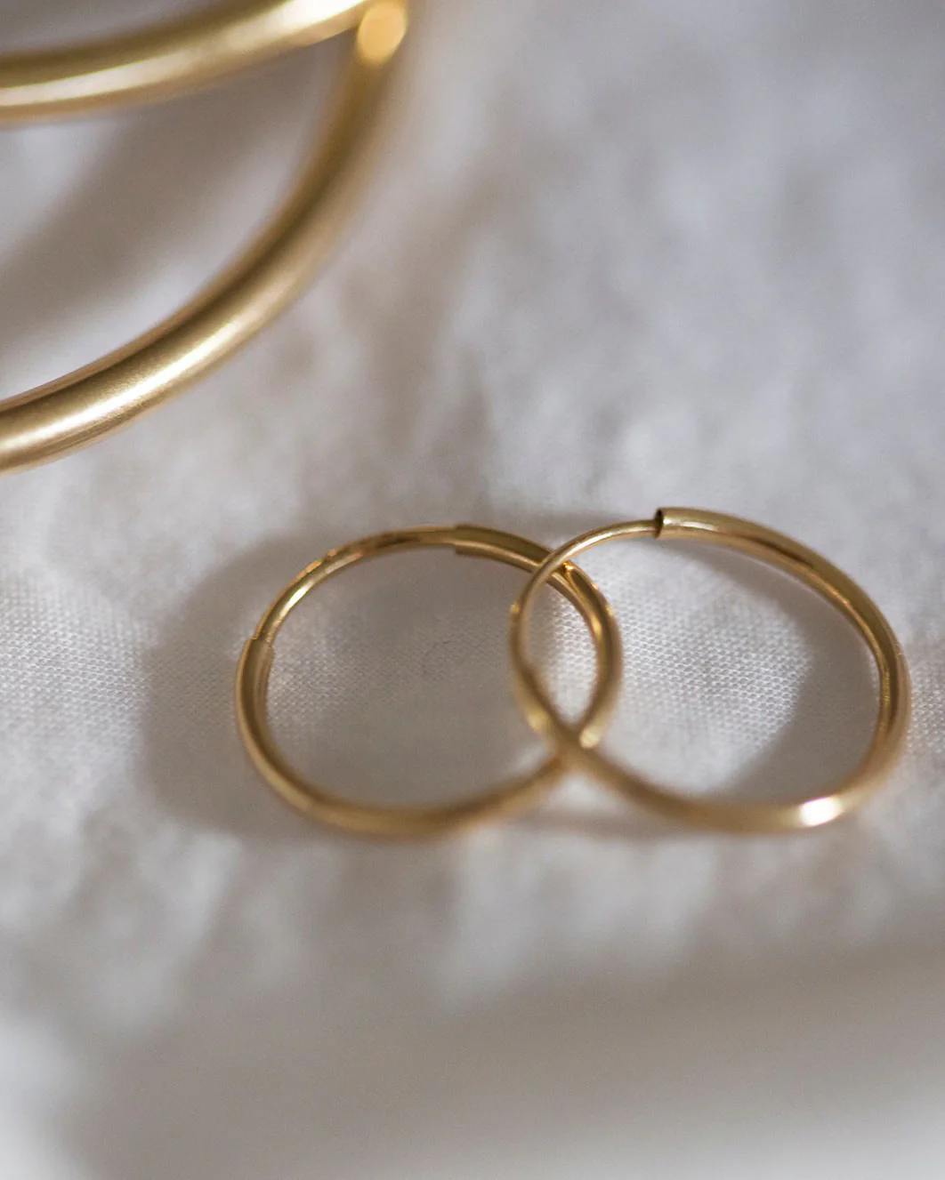 14K Mini Endless Hoop Earrings - Image 3