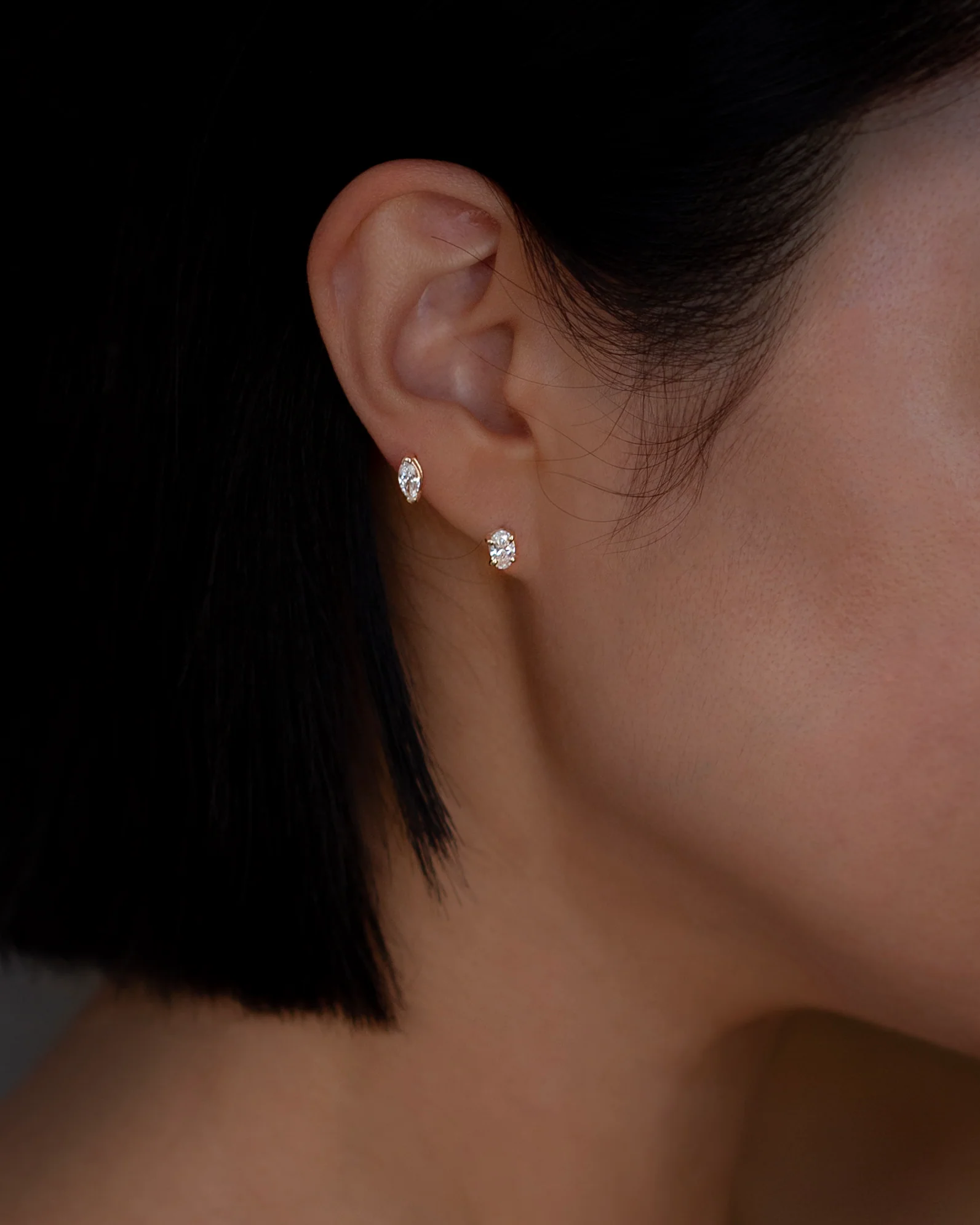 Oval Diamond Earrings - Image 6