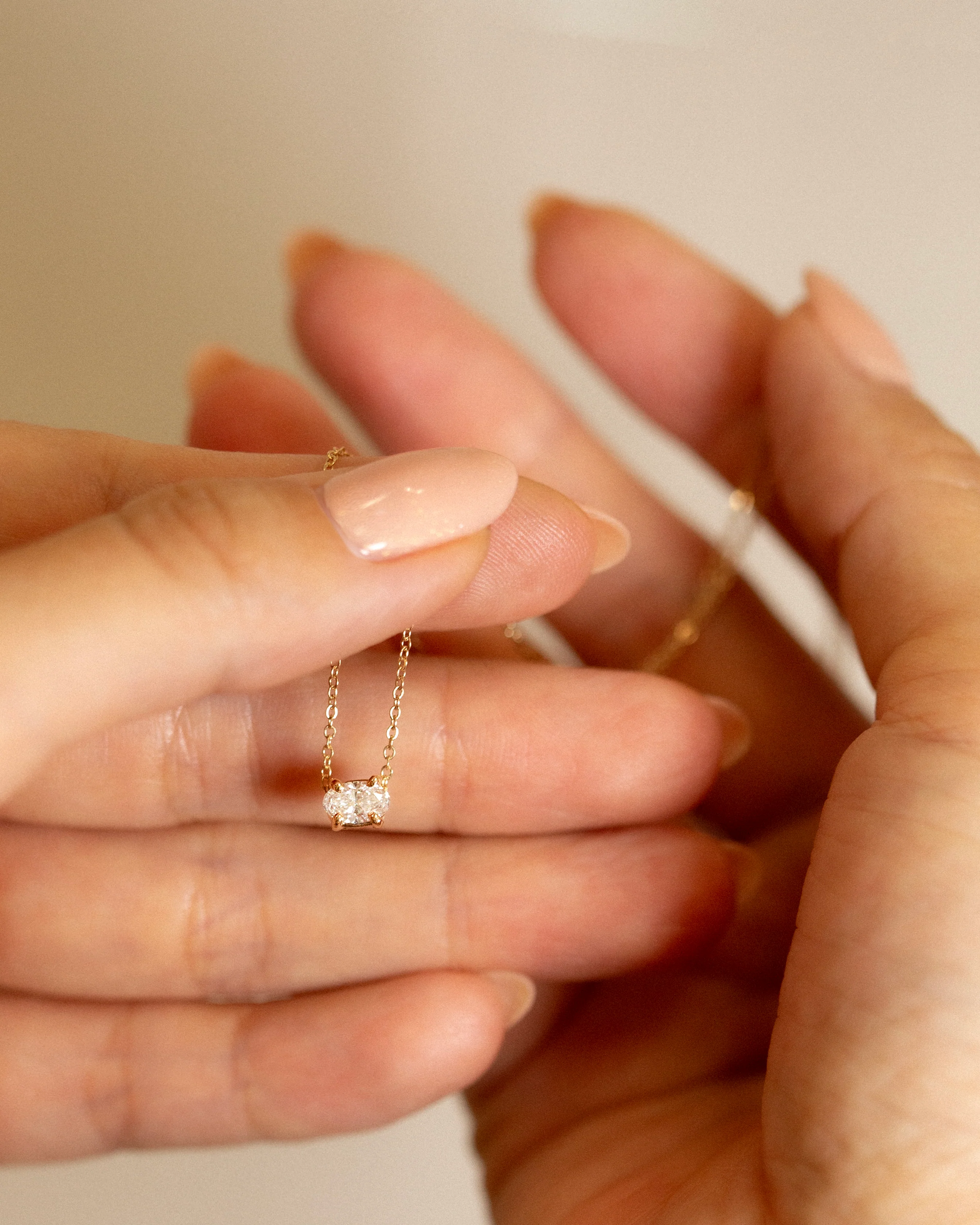 Oval Lab Grown Diamond Necklace. - Image 6