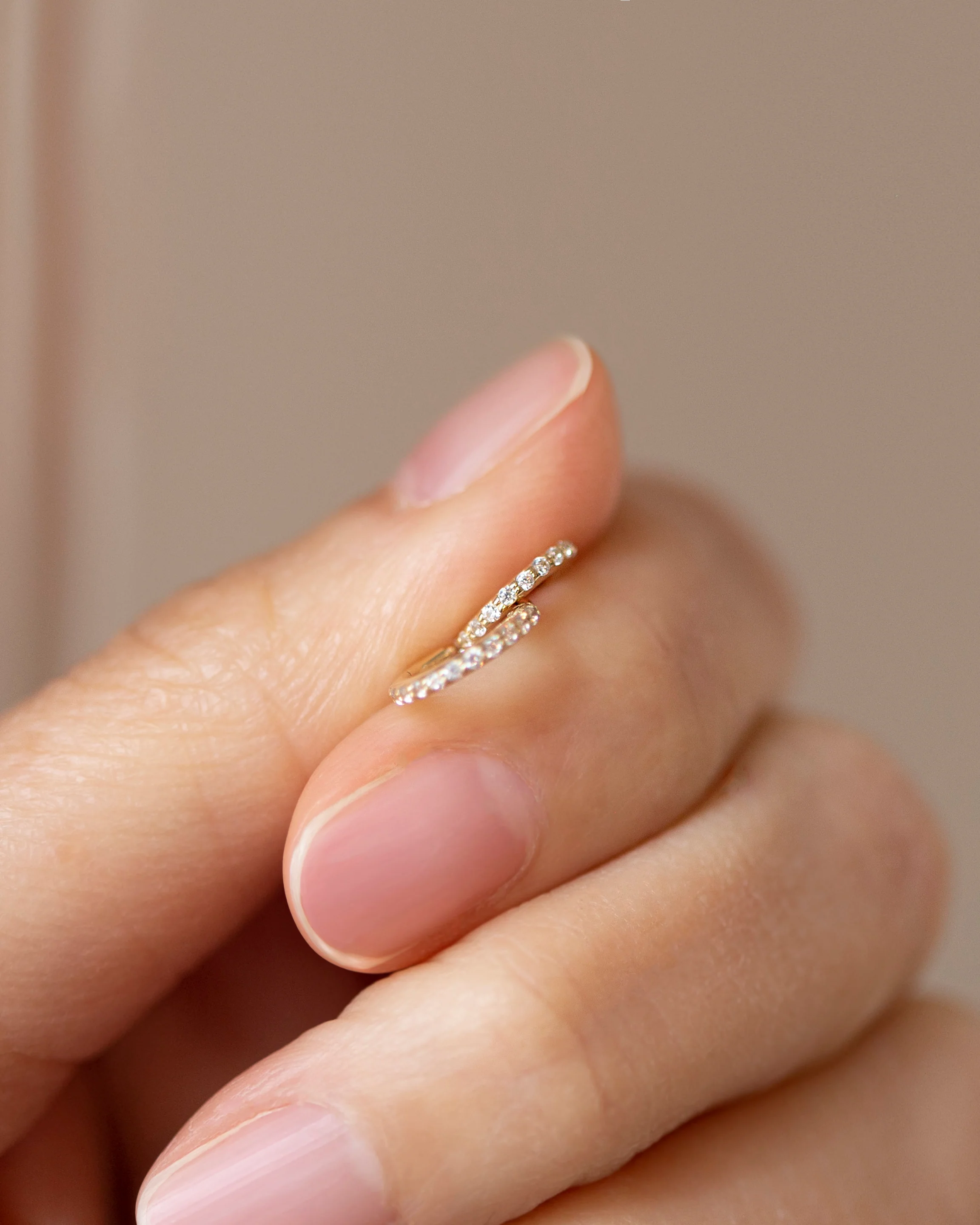 Pave Petite Hoop Earrings - Image 4