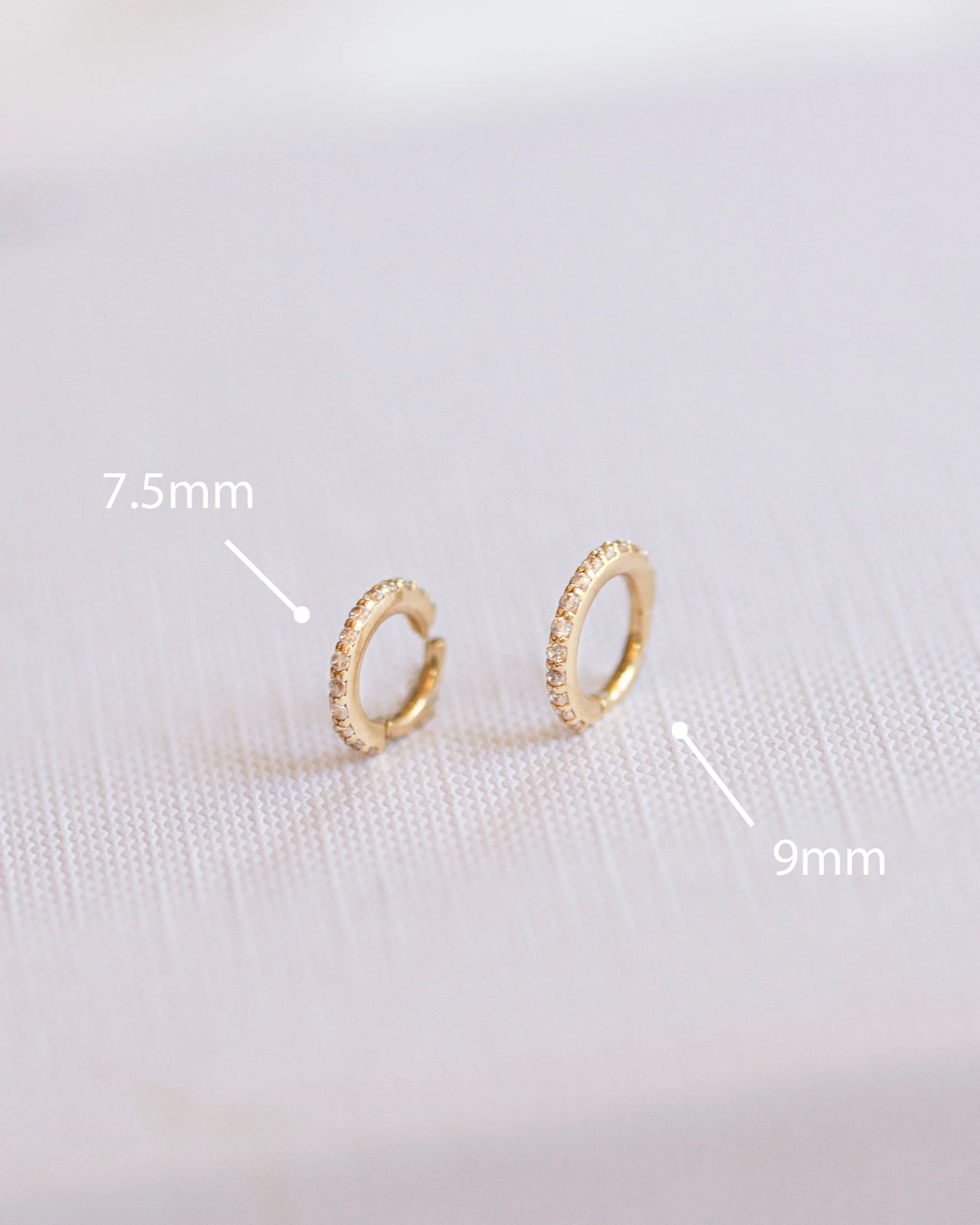 Pave Petite Hoop Earrings - Image 5
