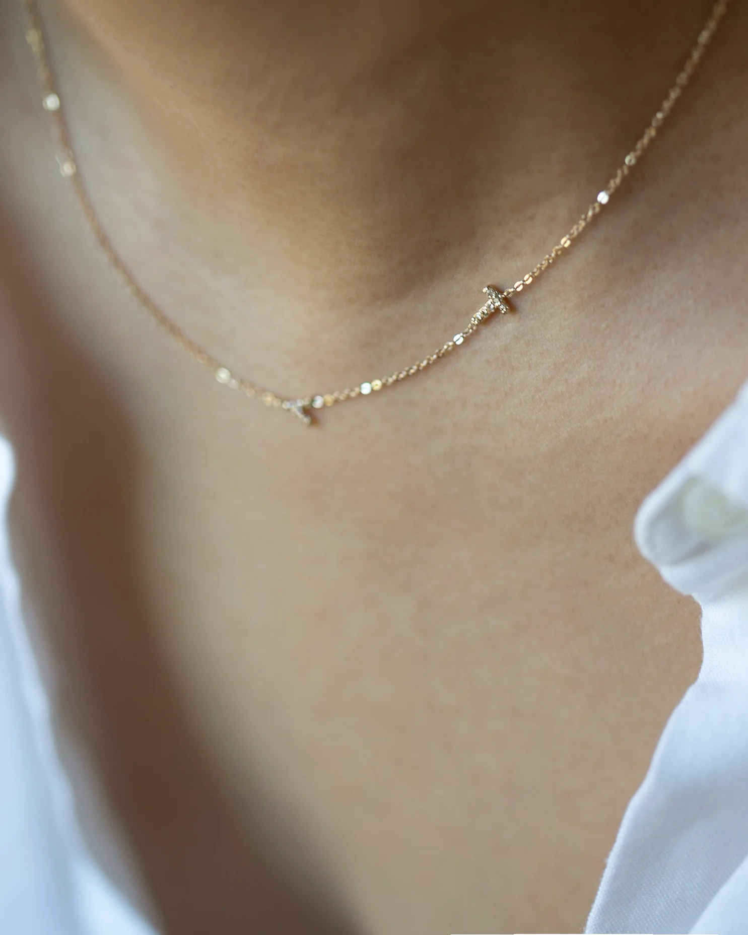 Asymmetrical Diamonds letter Necklace - Image 5