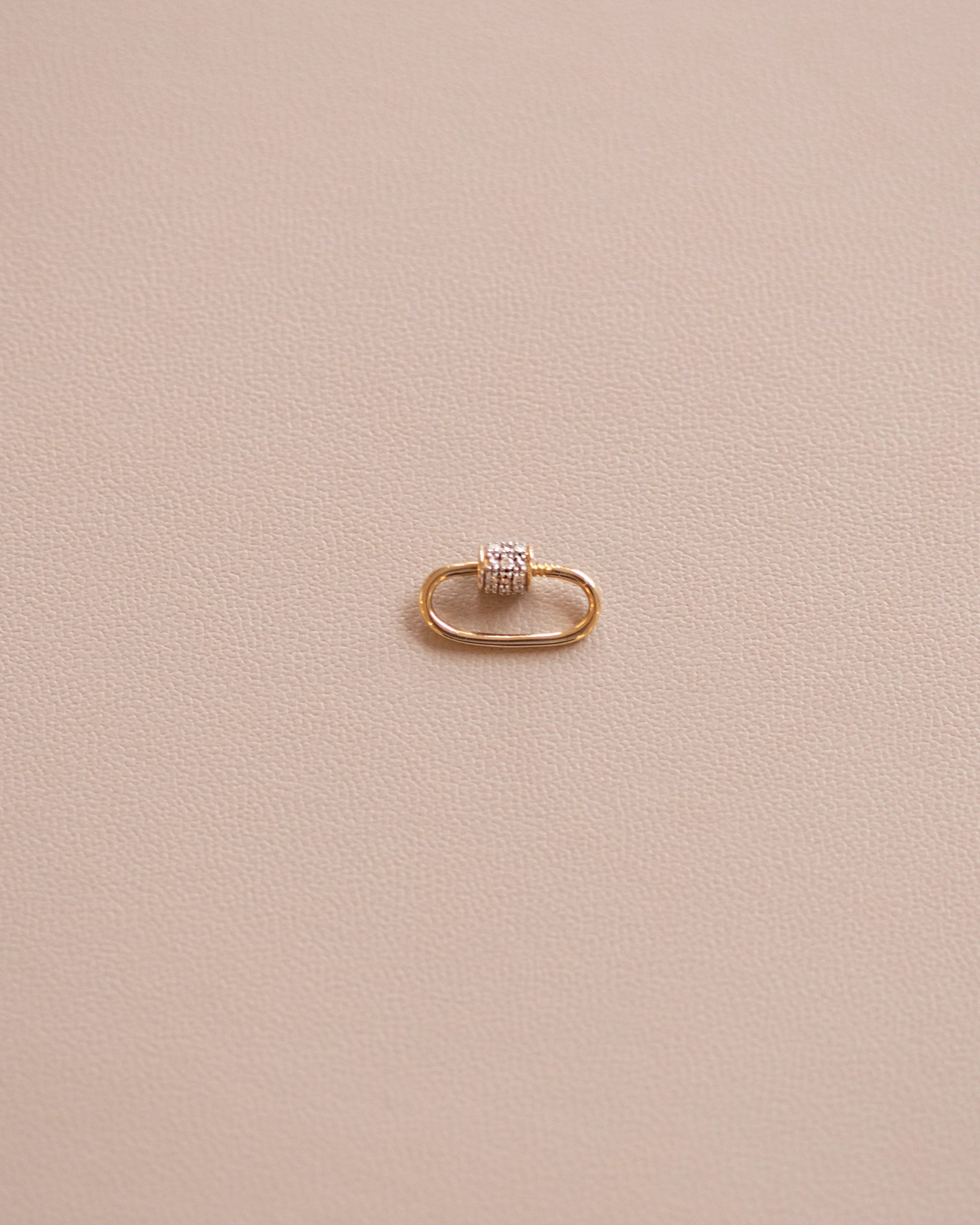 Real 14k Gold and Diamond Carabiner Screw Clasp / 14k Gold Charm Holder - Image 4