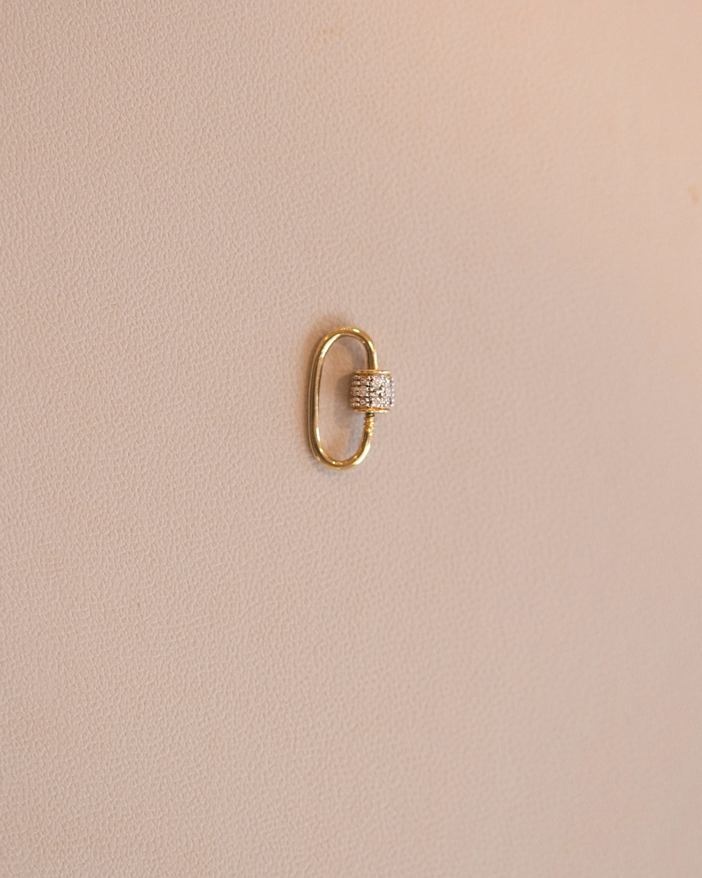 Real 14k Gold and Diamond Carabiner Screw Clasp / 14k Gold Charm Holder - Image 6