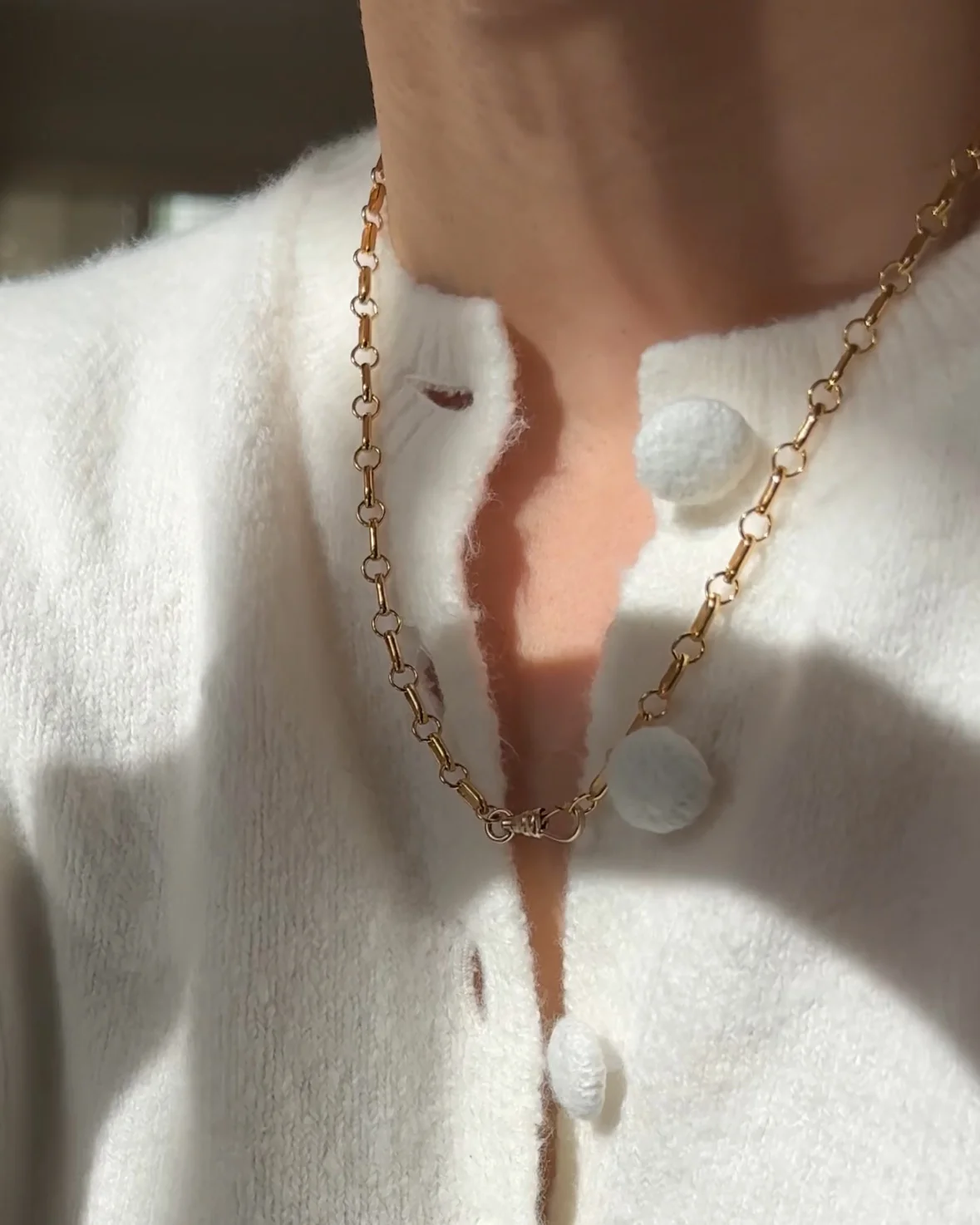 Round Long and Short Chain with Swivel Clasp Necklace - Image 4