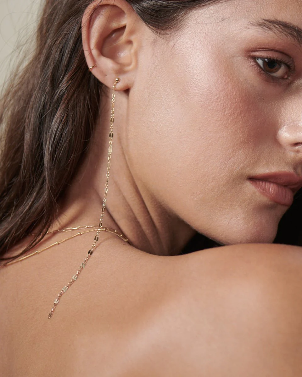 Shinny Chain Stud Earrings - Image 4