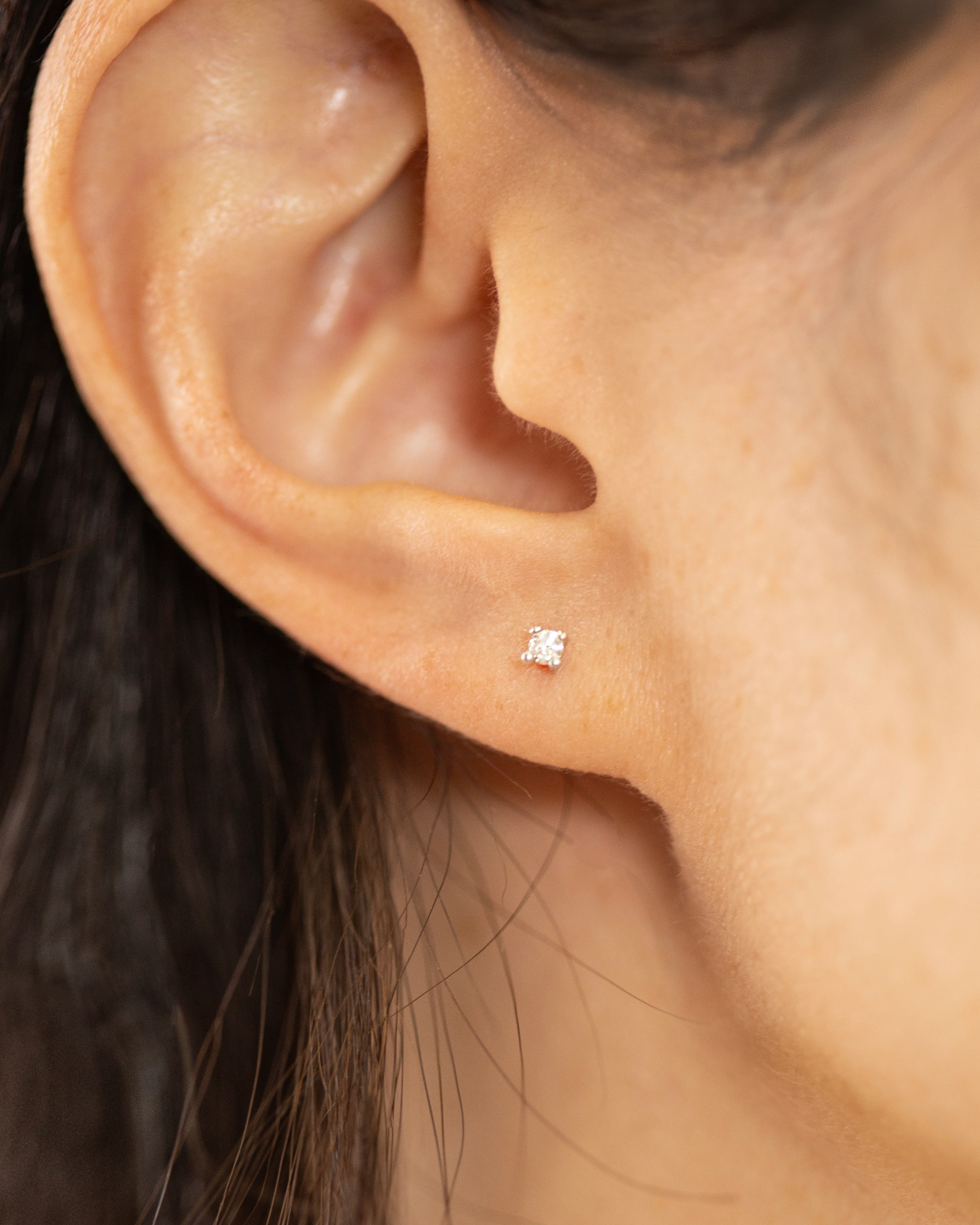 Silver Lab Diamond Stud Earrings