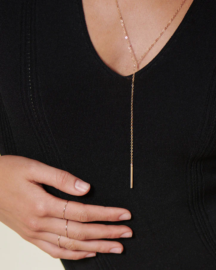Simple Y Lariat Necklace - Image 5