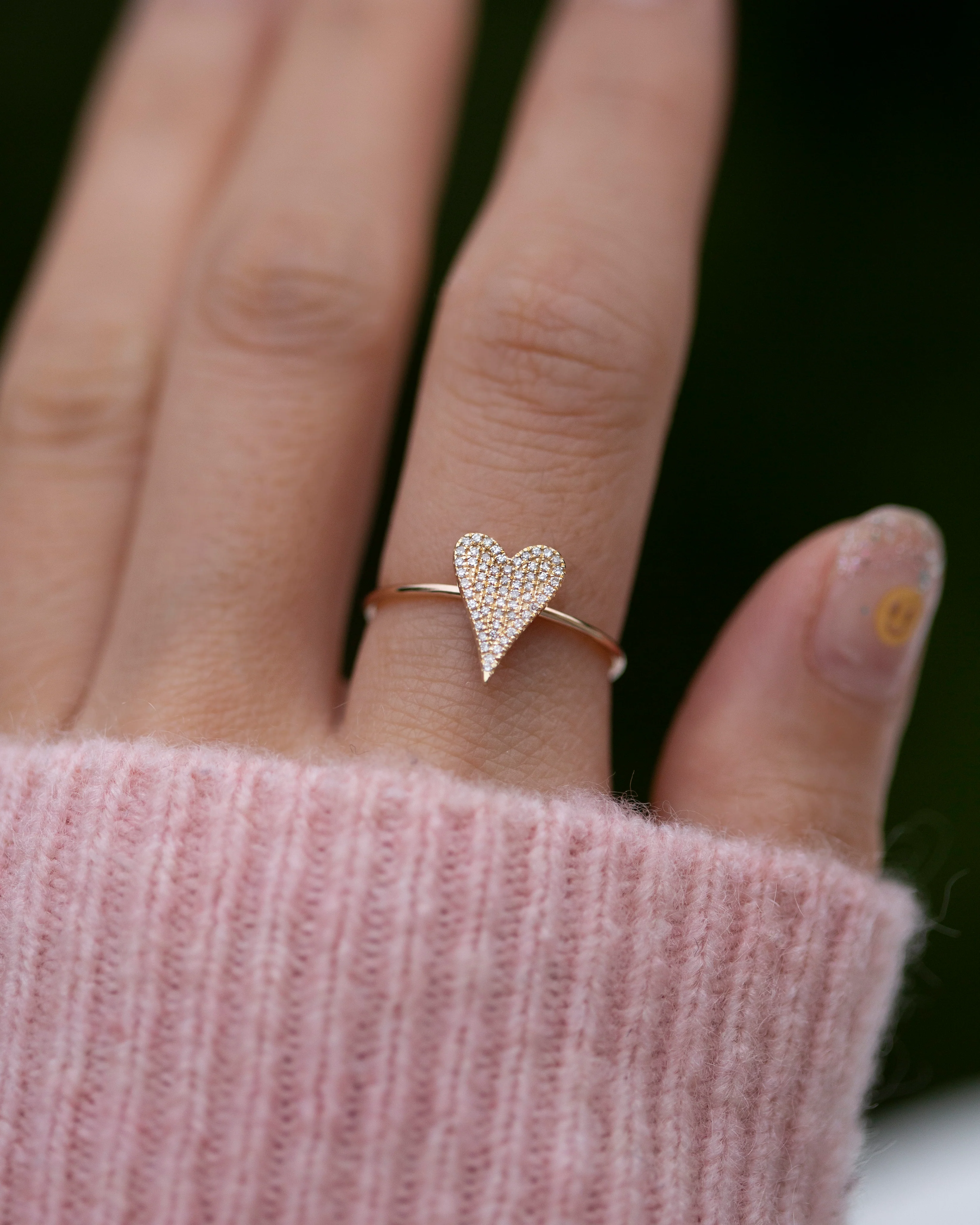 Small Pave Heart Diamond ring - Image 6