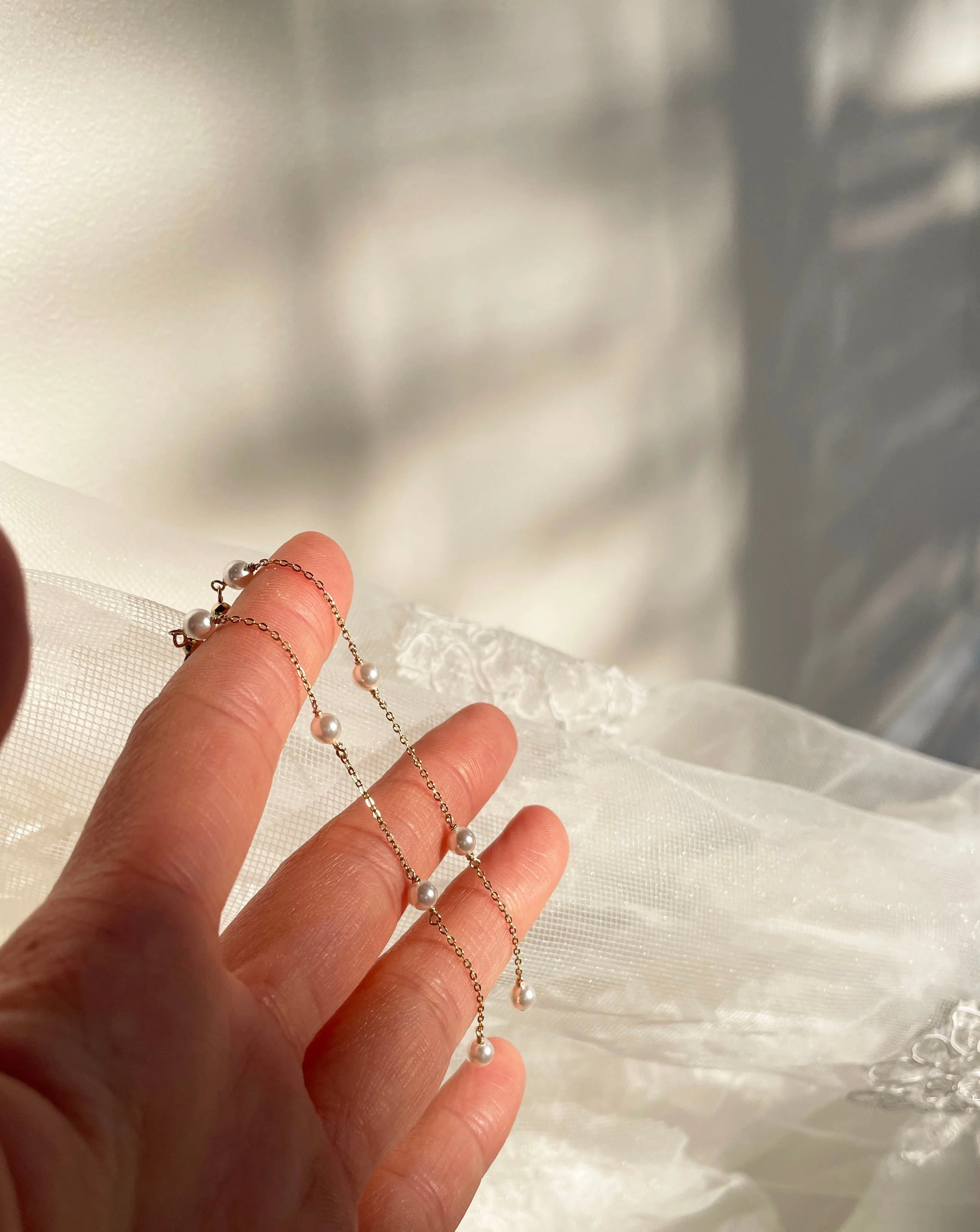 Small Pearl Drop Earrings - Image 3