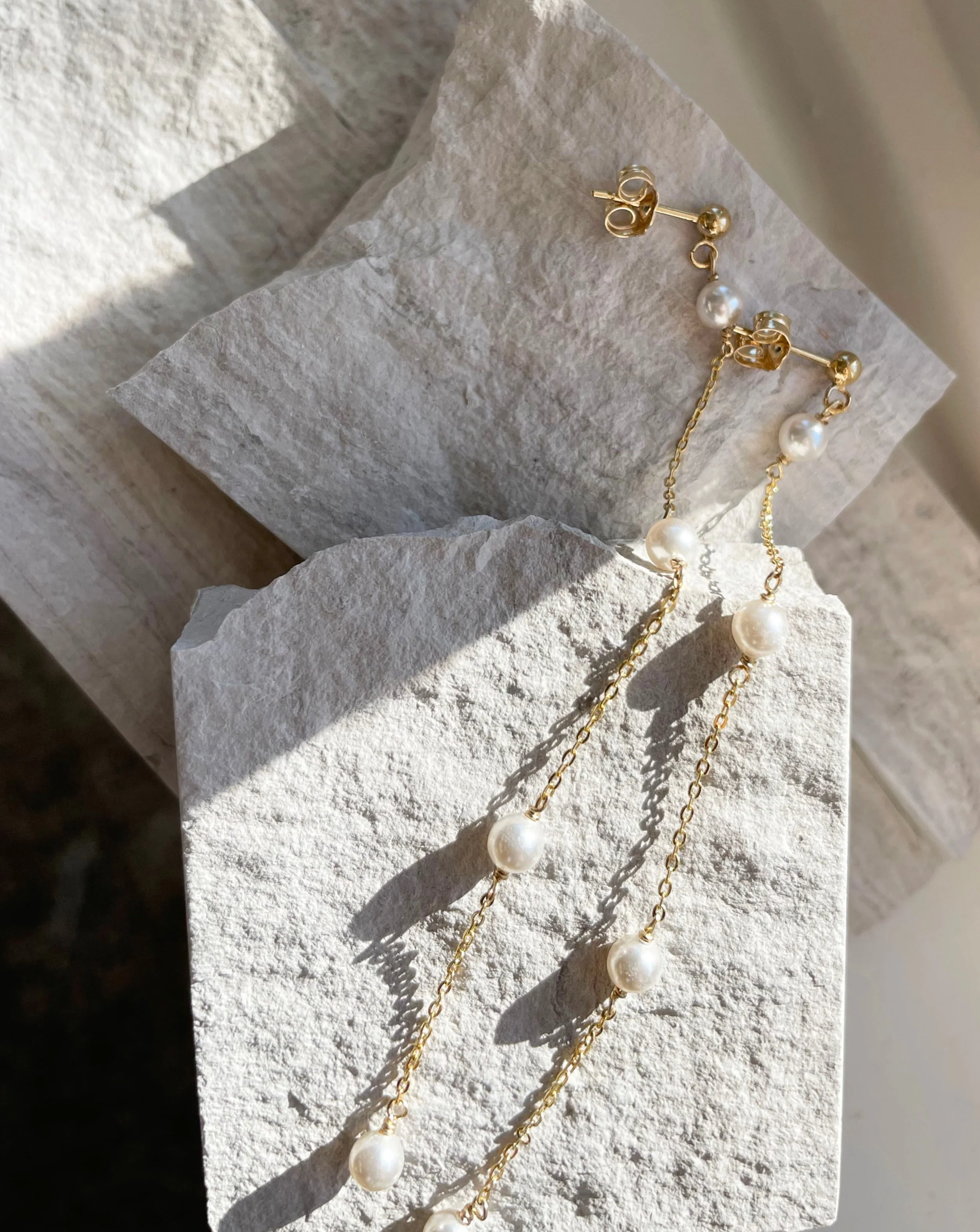 Small Pearl Drop Earrings - Image 4