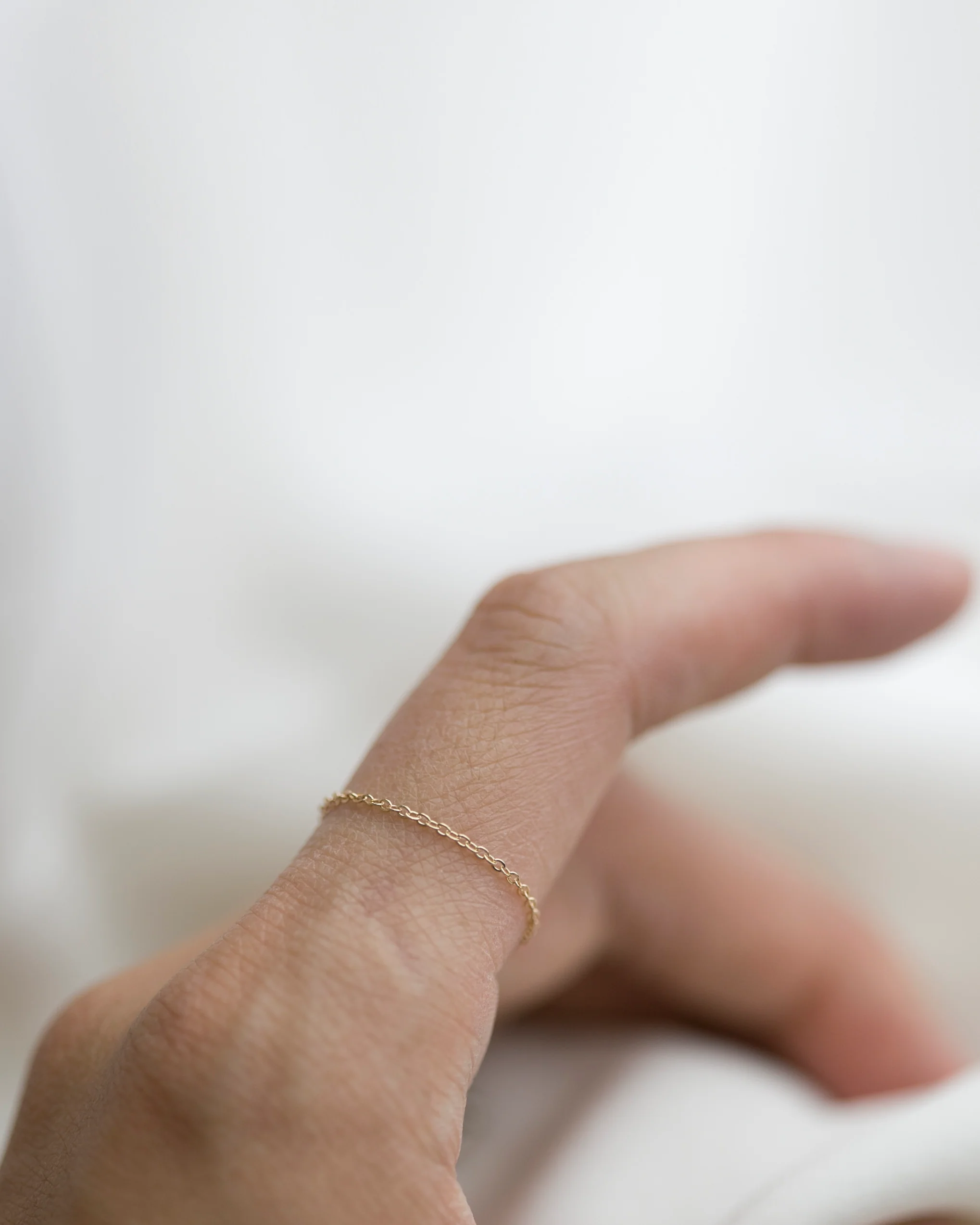 14k Super Dainty Chain Ring - Image 5