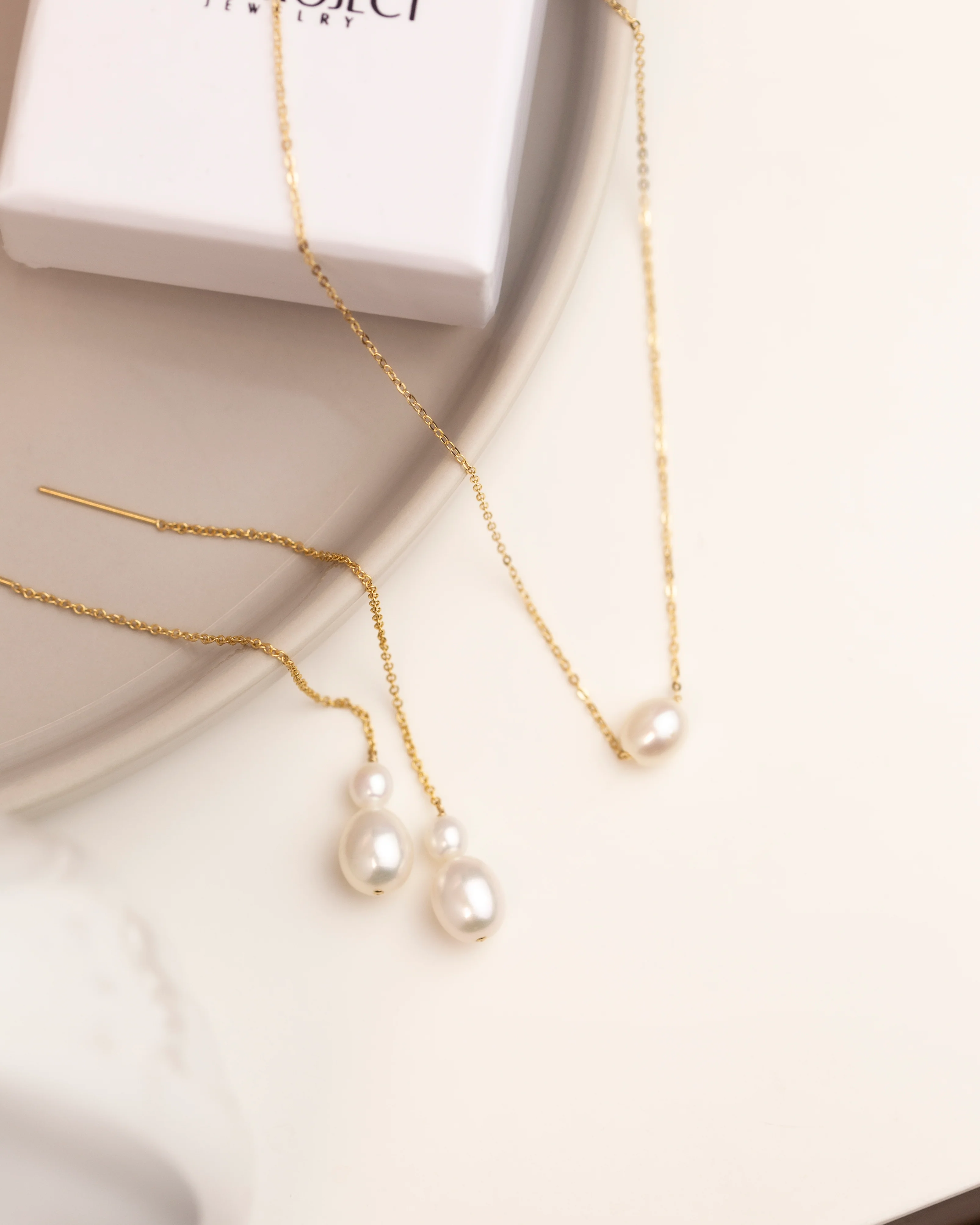 Threaded Pearl Earrings - Image 5