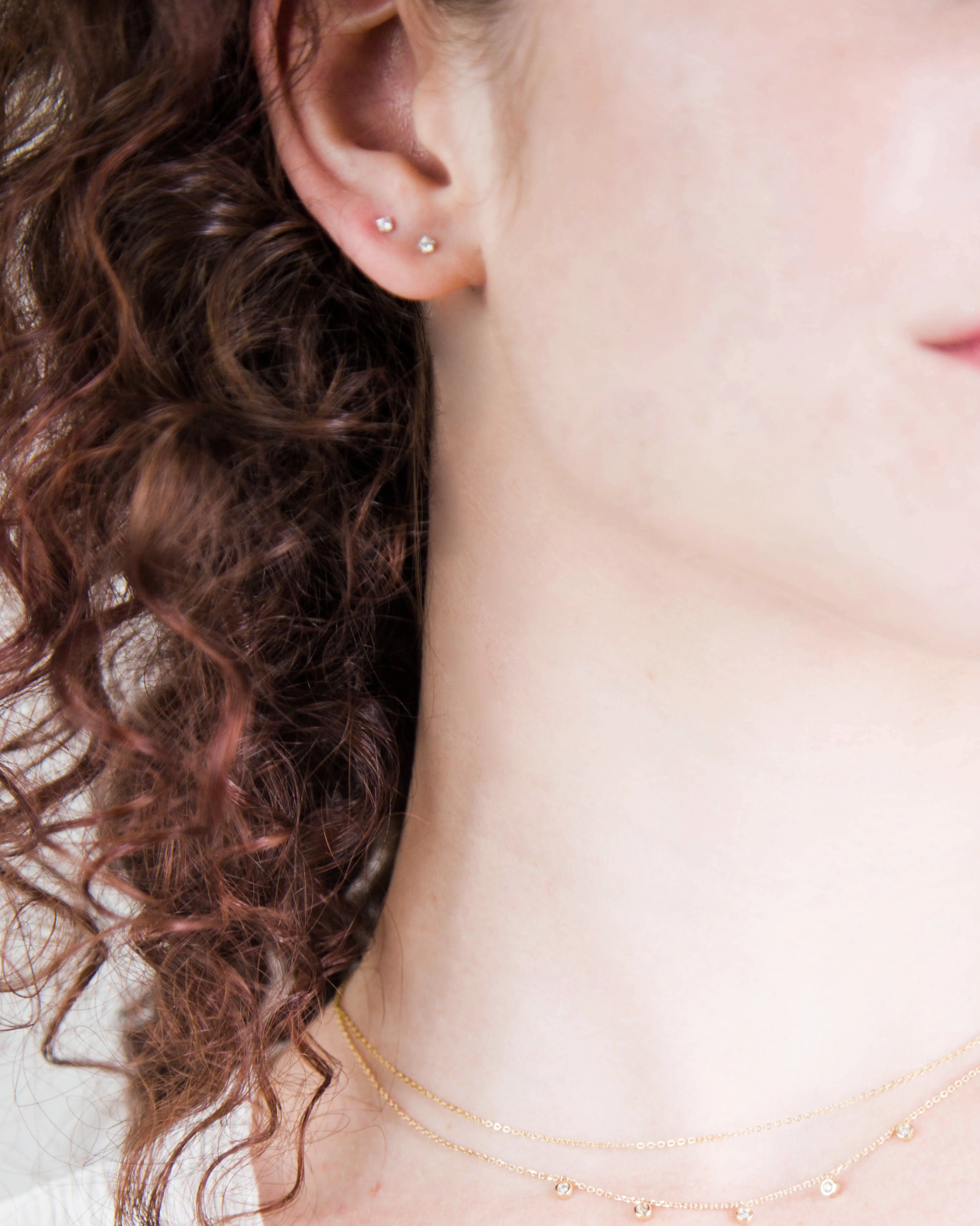 Tiny CZ Birthstone Earrings - Image 4