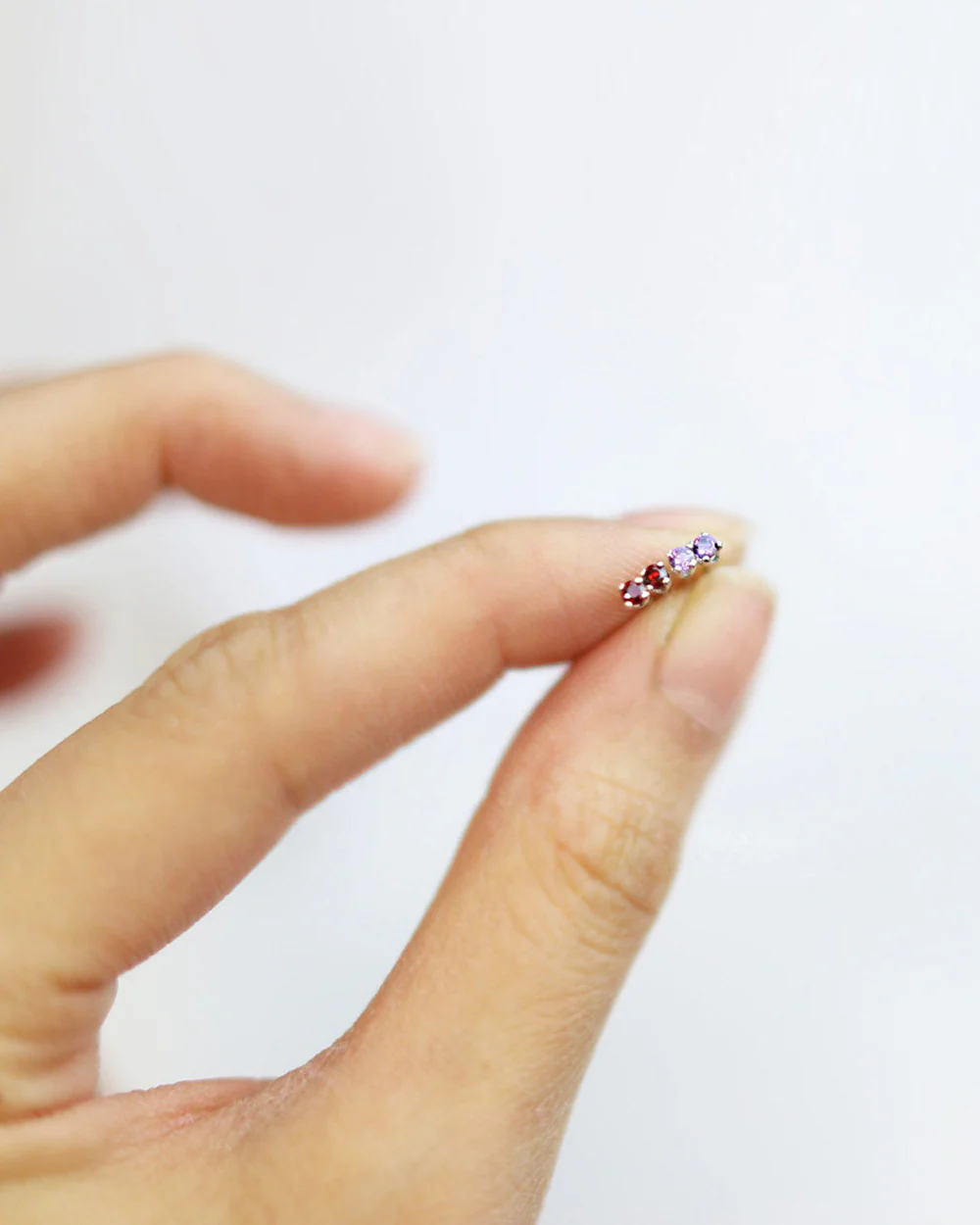 Tiny CZ Birthstone Earrings - Image 9