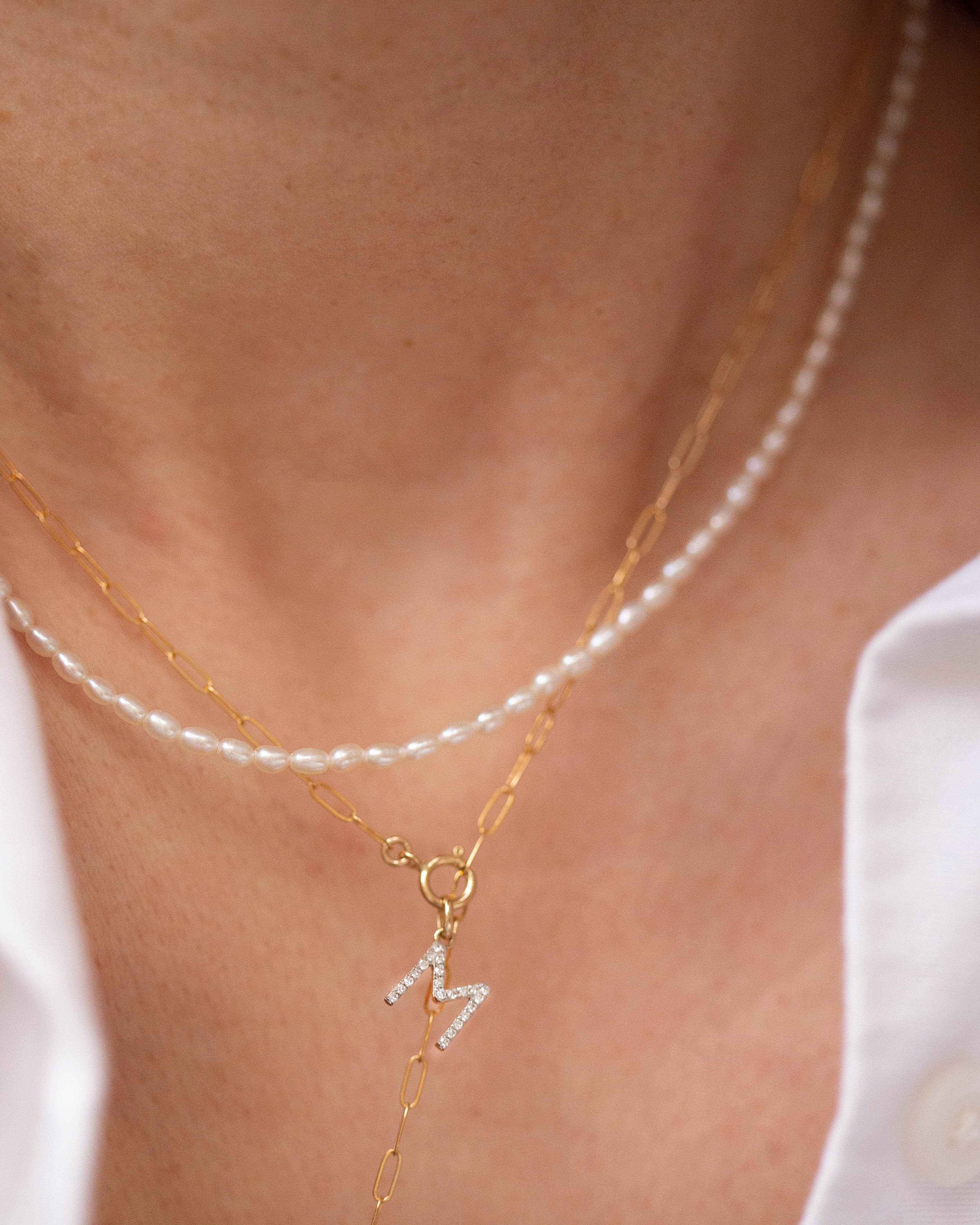 Tiny Freshwater Pearl Necklace, 3-4mm Real Pearl Choker, Minimalist Floating Seed Pearl Necklace - Image 3