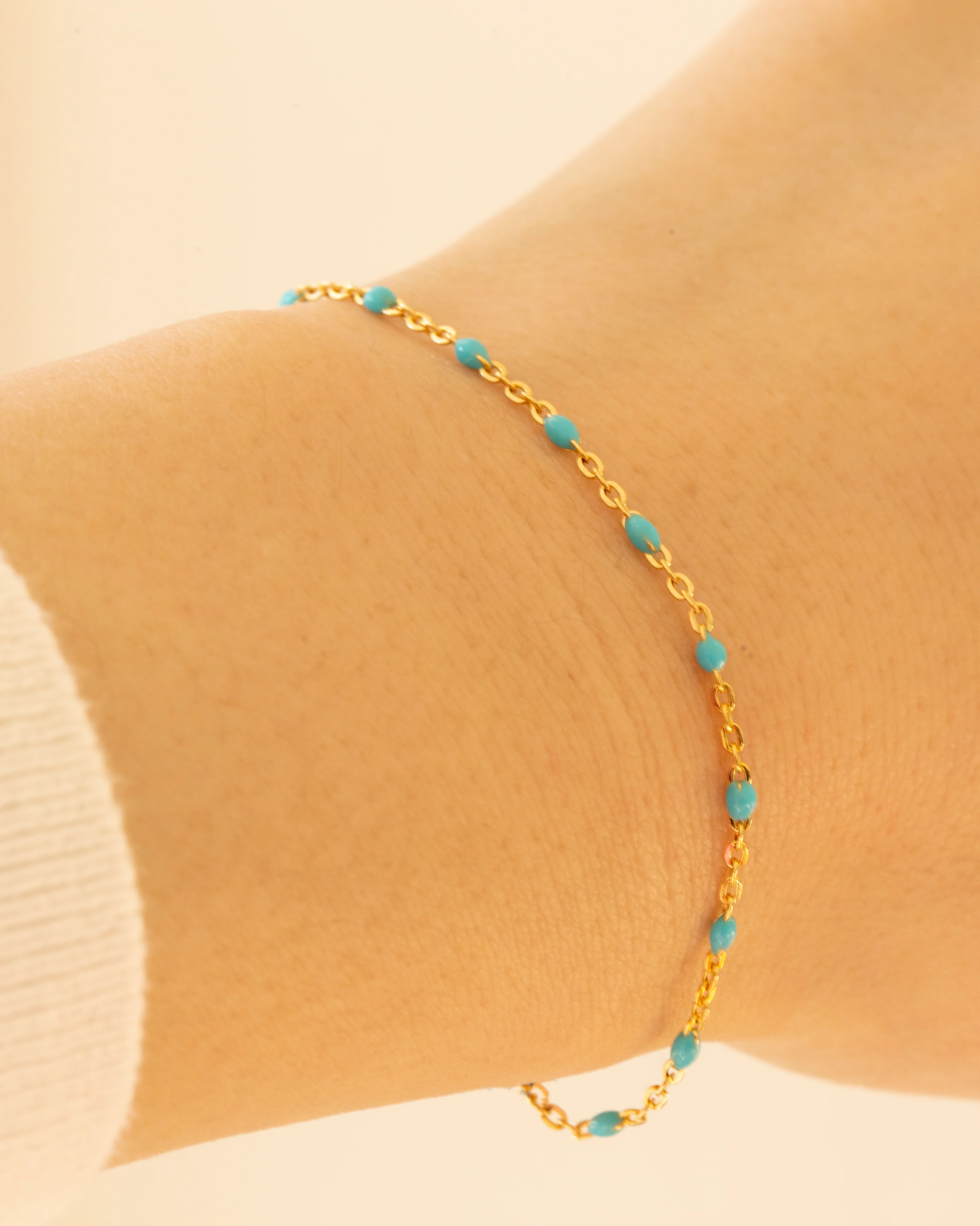 Turquoise Enamel Station Bracelet / Amethyst Enamel Station Bracelet - Image 2