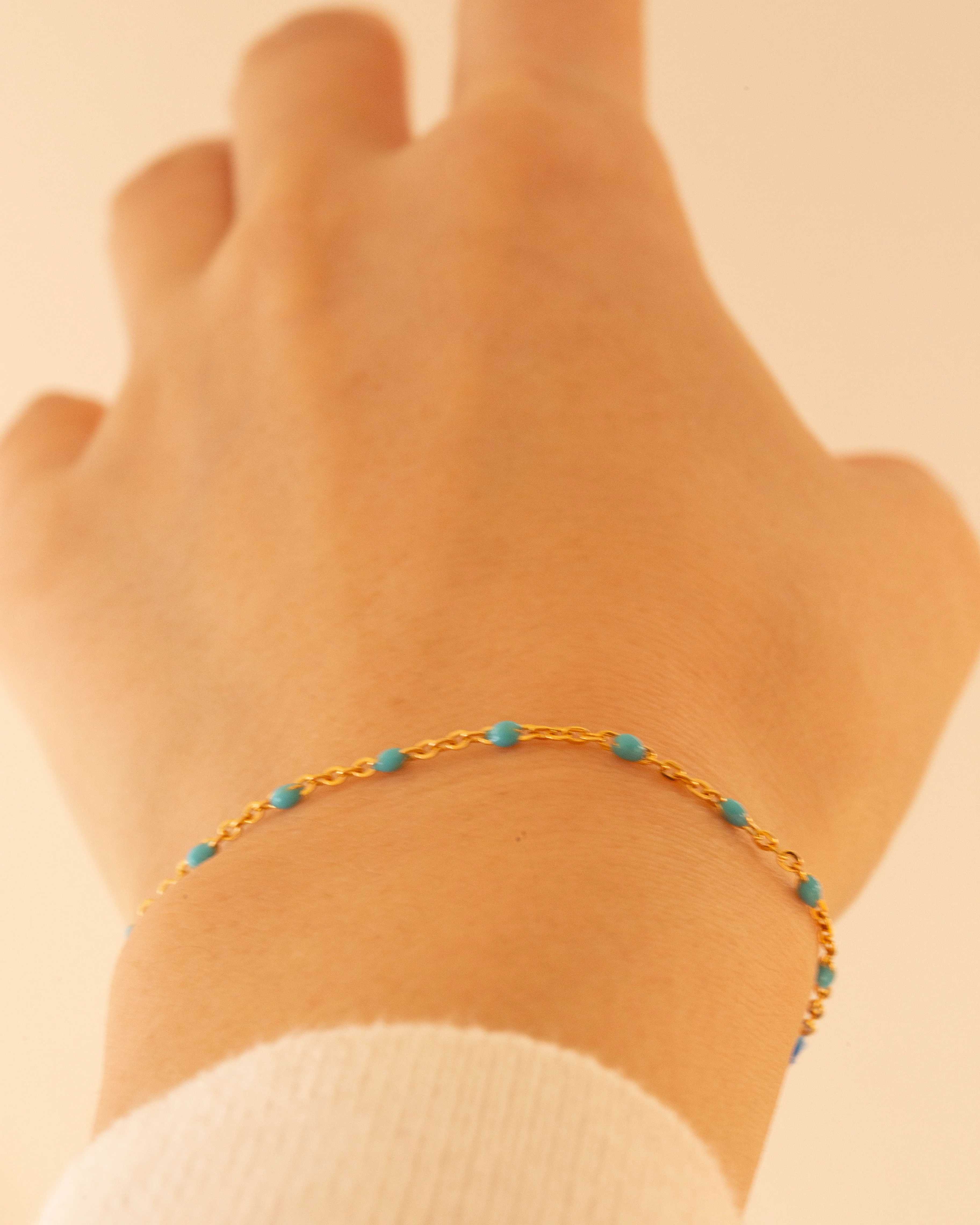 Turquoise Enamel Station Bracelet / Amethyst Enamel Station Bracelet - Image 3