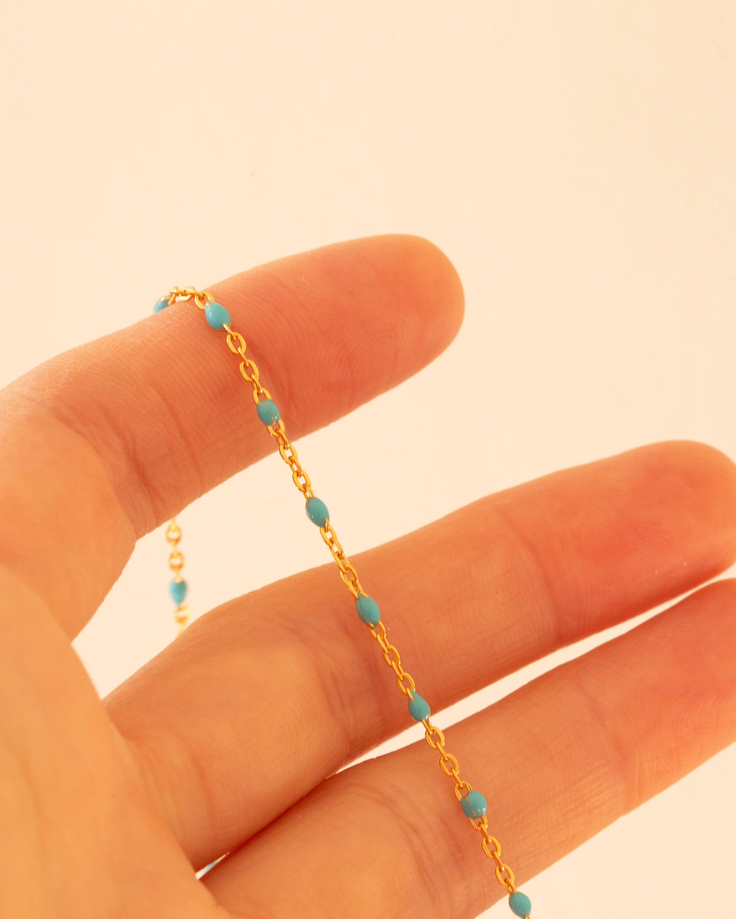 Turquoise Enamel Station Bracelet / Amethyst Enamel Station Bracelet - Image 7