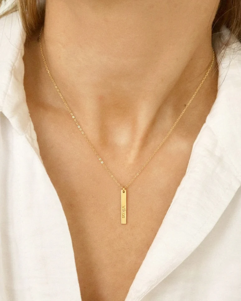 Vertical Mini Tag Necklace - Image 4